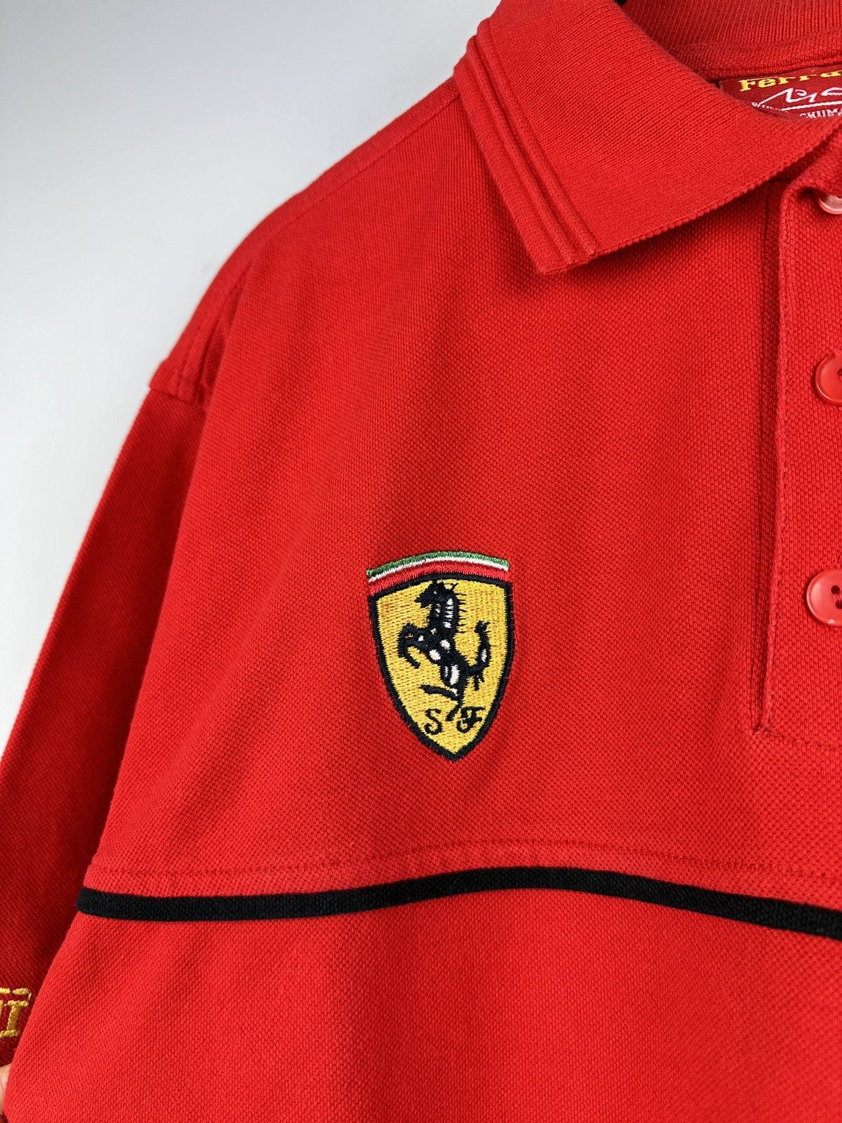 Ferrari × Vintage Vintage 90’s Ferrari Michael Schumacher Racing Polo T-shirt Size US M / EU 48-50 / 2 - 5 Thumbnail