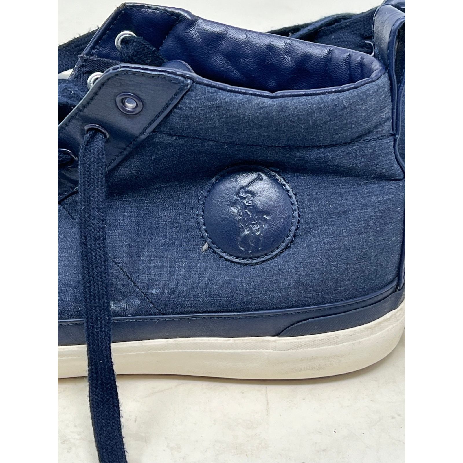Polo Ralph Lauren Polo Ralph Lauren Clarke Hi Top Sneaker Mens 14 D Blue Size US 14 / EU 47 - 4 Thumbnail