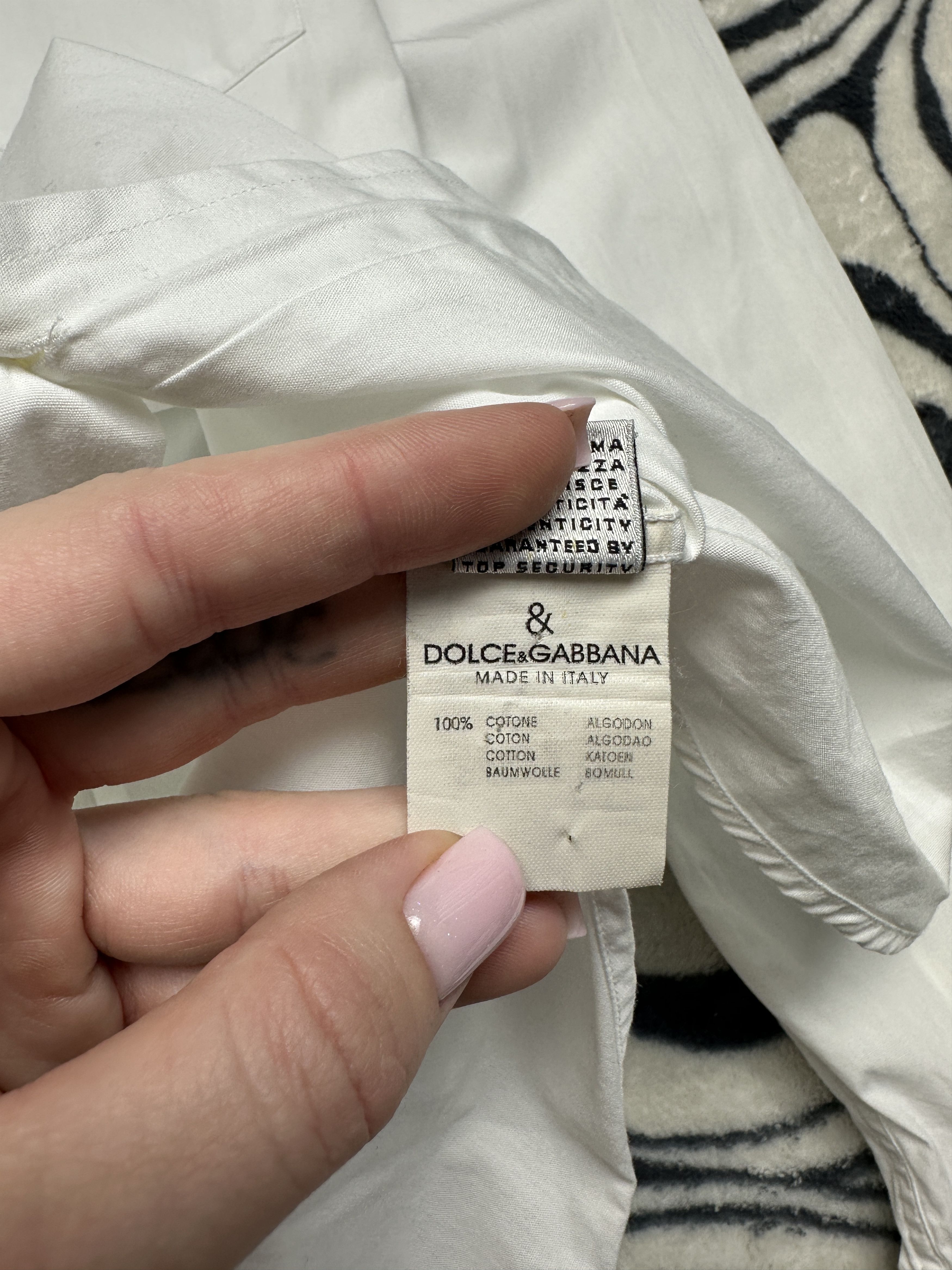 Dolce & Gabbana Dolce & Gabbana Vintage Mens Long Sleeve White Shirt Size US L / EU 52-54 / 3 - 8 Thumbnail