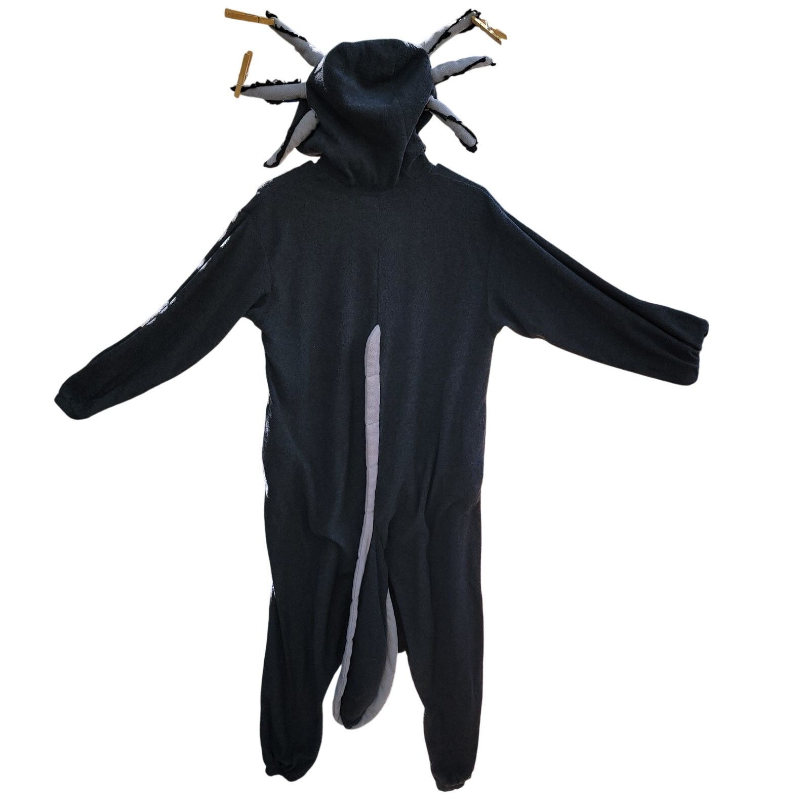 Other Adult Grey Axolotl Hooded Jumper w/ Tail & Pockets - Small Size ONE SIZE - 6 Thumbnail