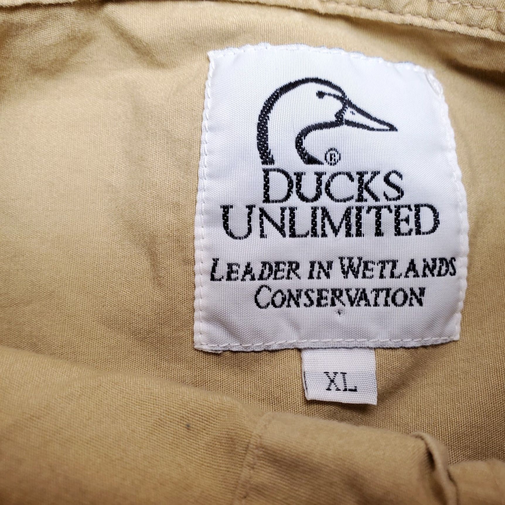 Vintage Ducks Unlimited Shirt Mens XL Brown Button Quilted Shoulder Lightweight Shooters Size US XL / EU 56 / 4 - 7 Thumbnail