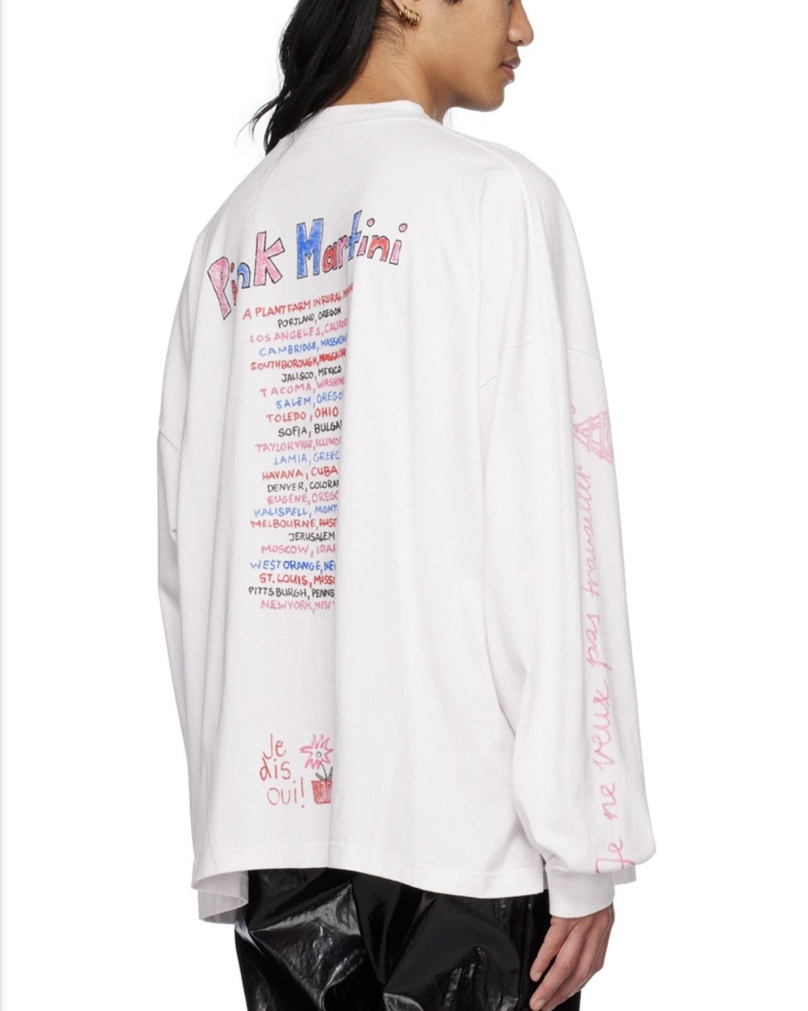Balenciaga Balenciaga Pink Martini White Long Sleeve T-shirt Size US M / EU 48-50 / 2 - 13 Thumbnail