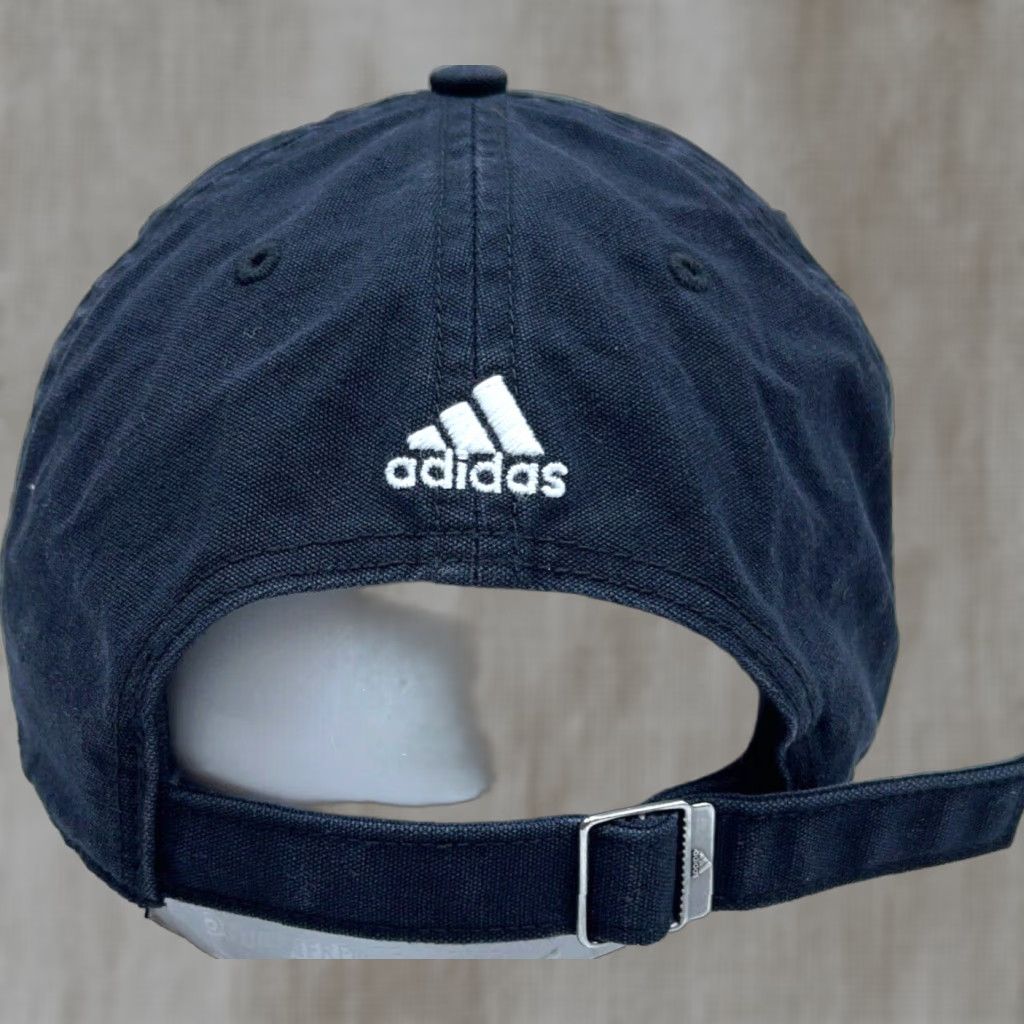 Adidas Adidas Hat Cap Baseball Strap Back Black White Canvas Adult Men One Size Casual Sport Logo Crew Neck? Size ONE SIZE - 1 Thumbnail
