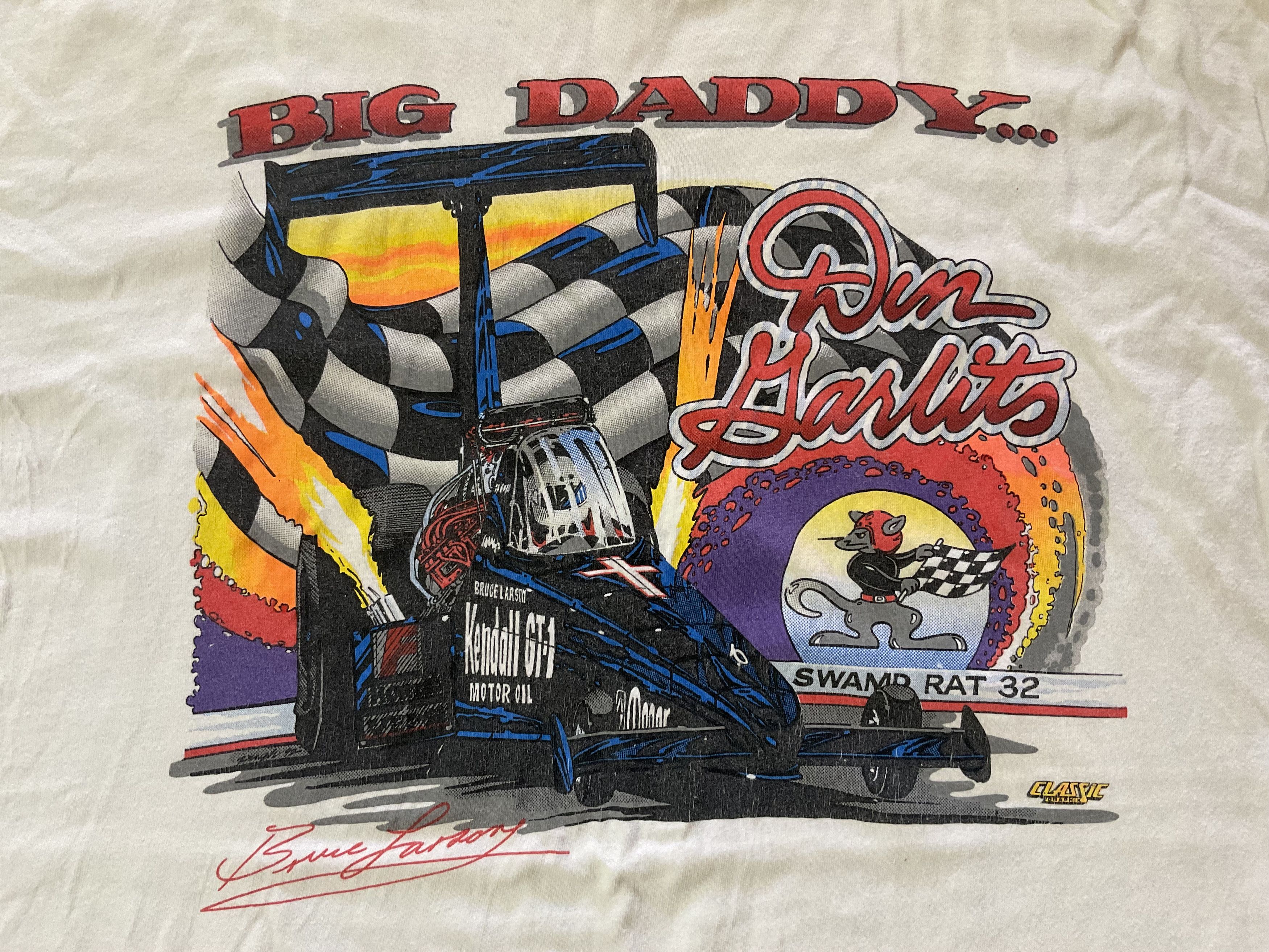 NASCAR Vintage 90s Big Daddy Don Garlits T-Shirt Museum Drag Racing Size US XL / EU 56 / 4 - 3 Thumbnail
