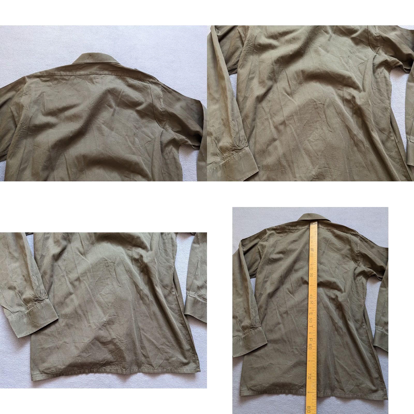 Olive Vintage gloriette shirt size 39 olive army military button up long sleeve mens Size US L / EU 52-54 / 3 - 10 Thumbnail
