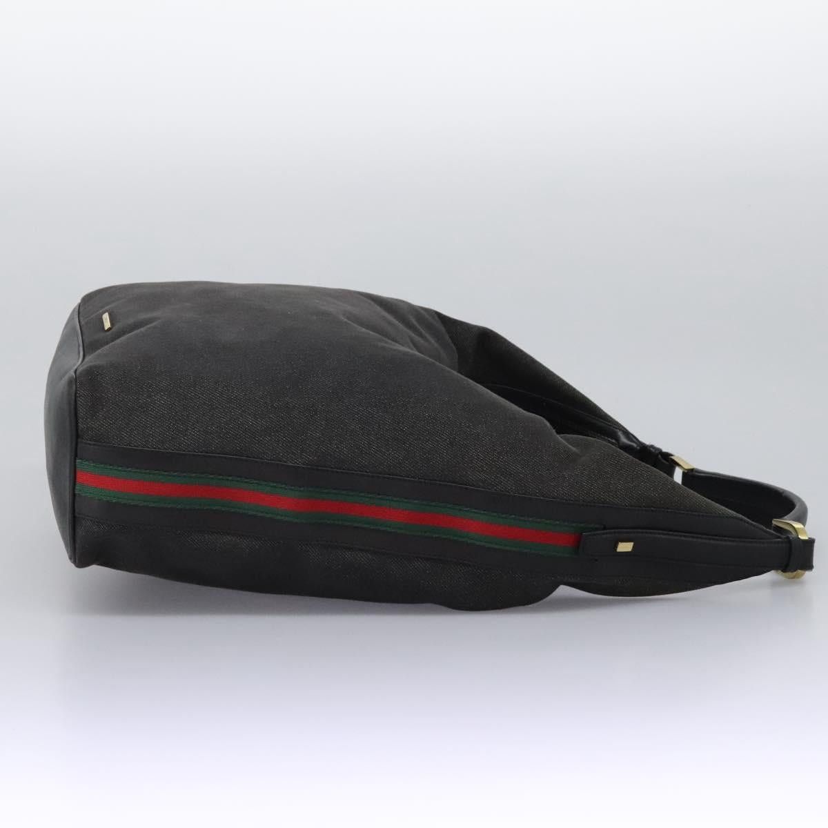 Gucci GUCCI Web Sherry Line Shoulder Bag Denim Black Red Green Size ONE SIZE - 5 Thumbnail
