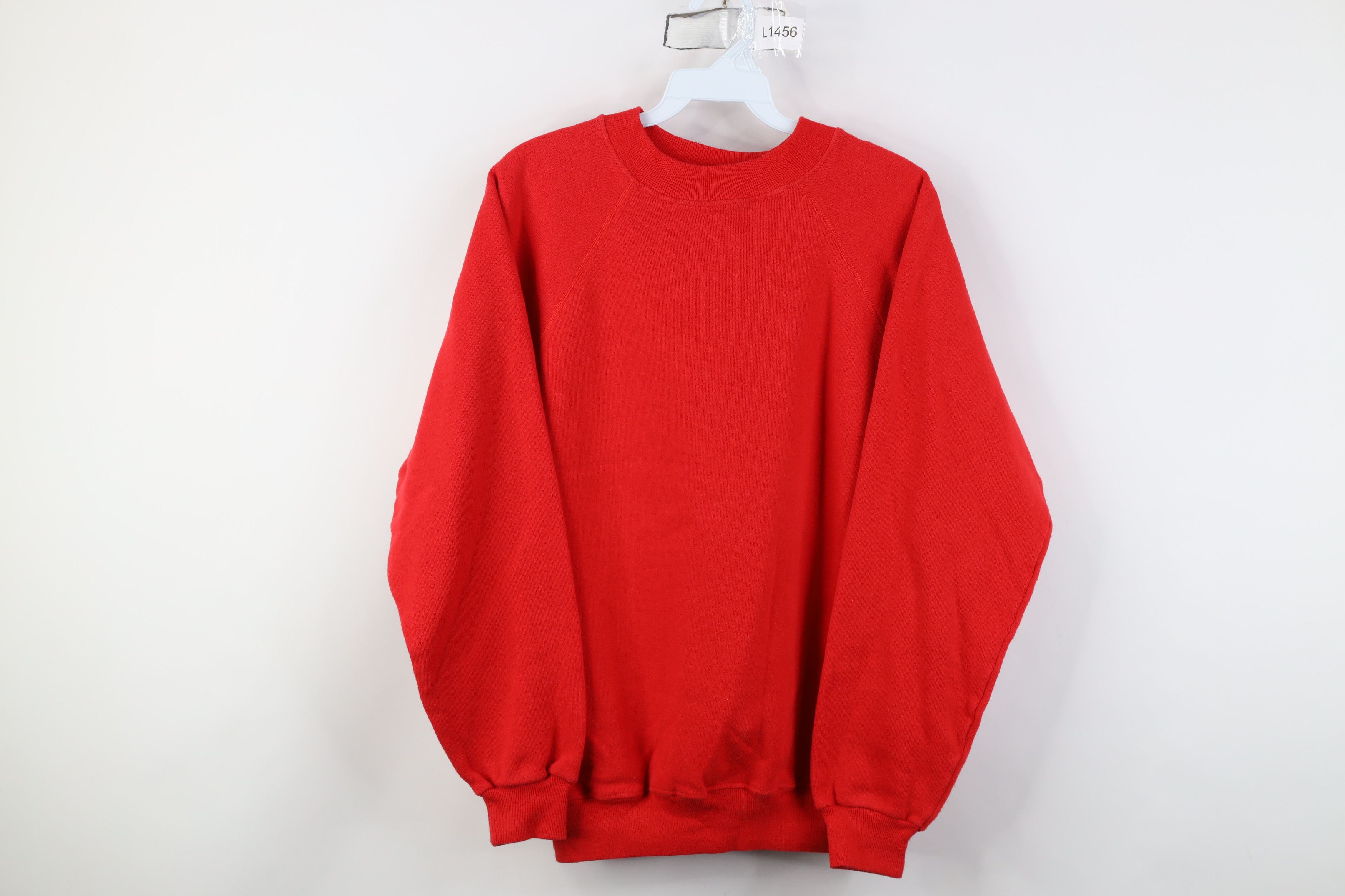 Hanes Vintage 80s Hanes Faded Blank Crewneck Sweatshirt Red USA Size US L / EU 52-54 / 3 - 1 Thumbnail
