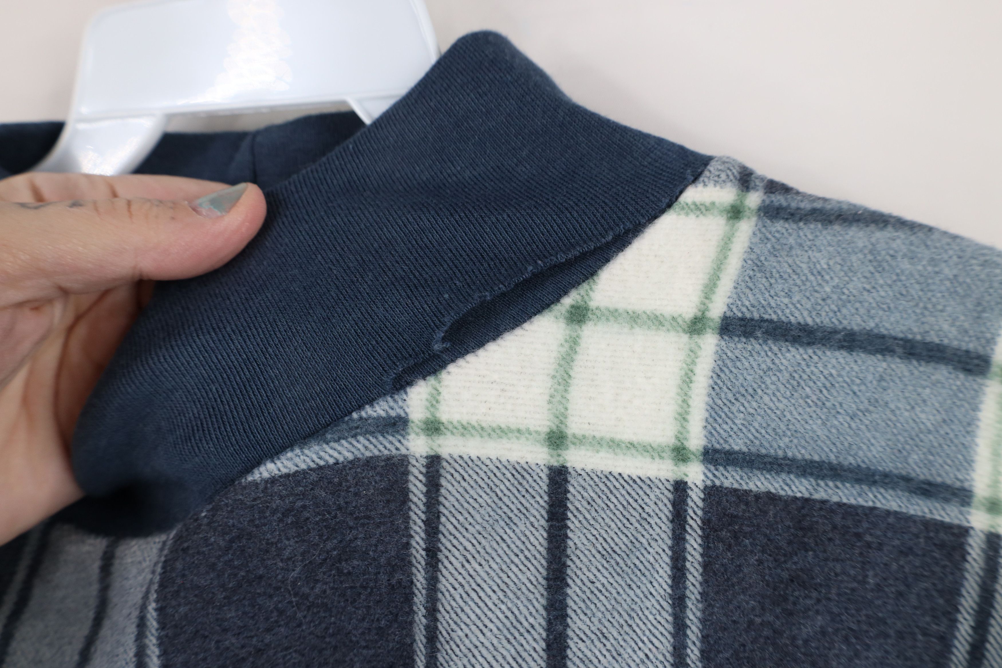 Vintage Vintage 90s Streetwear Fleece Plaid Mock Neck Sweater Size 3XL / US 20-22 - 4 Thumbnail