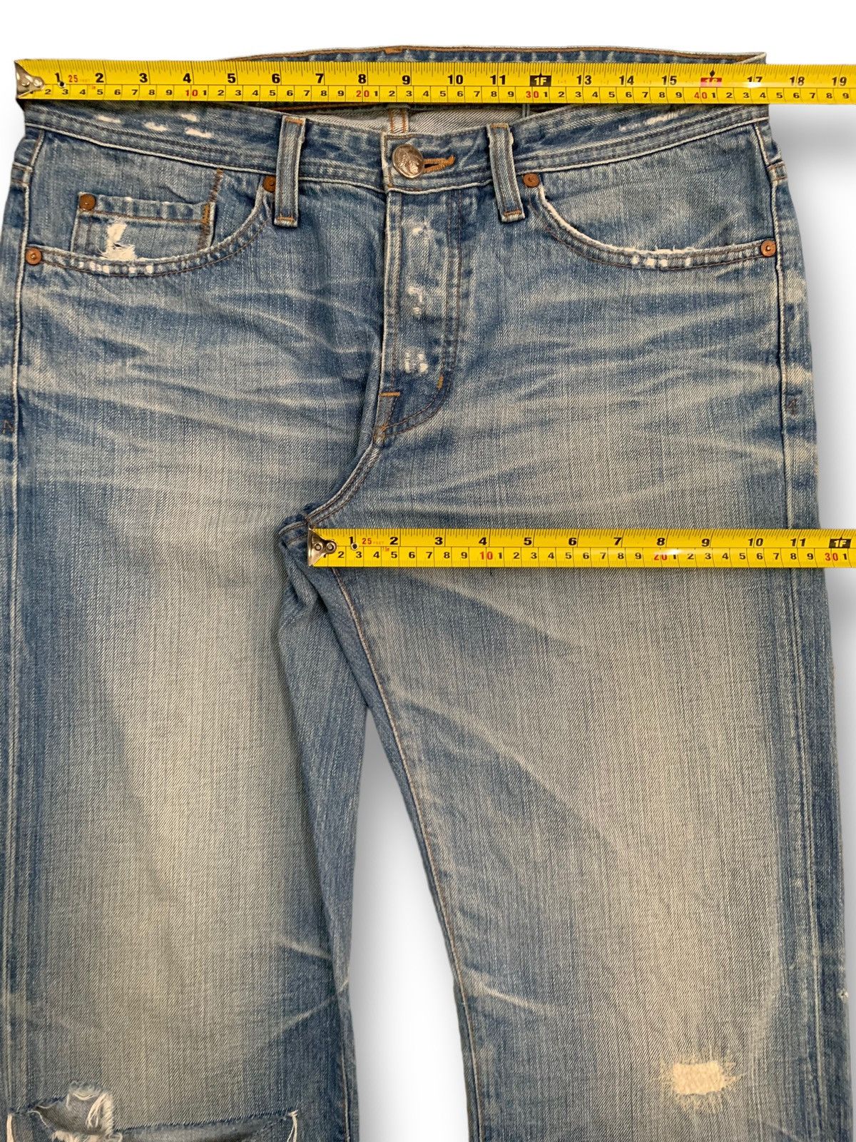 KMRii Vintage Adriano Goldschmied Mud Wash Loose Distressed Jeans Size US 34 / EU 50 - 17 Thumbnail