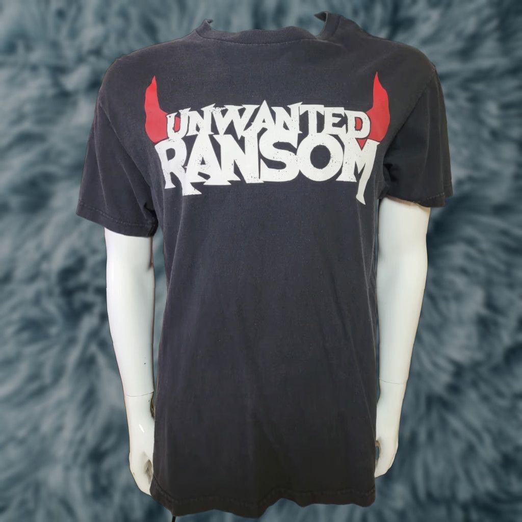 Vintage VTG Unwanted Ransom Logo T Shirt Large Men Black 100% Cotton Graphic Tee Gothic Horror Logo Shirt Size US L / EU 52-54 / 3 - 1 Thumbnail