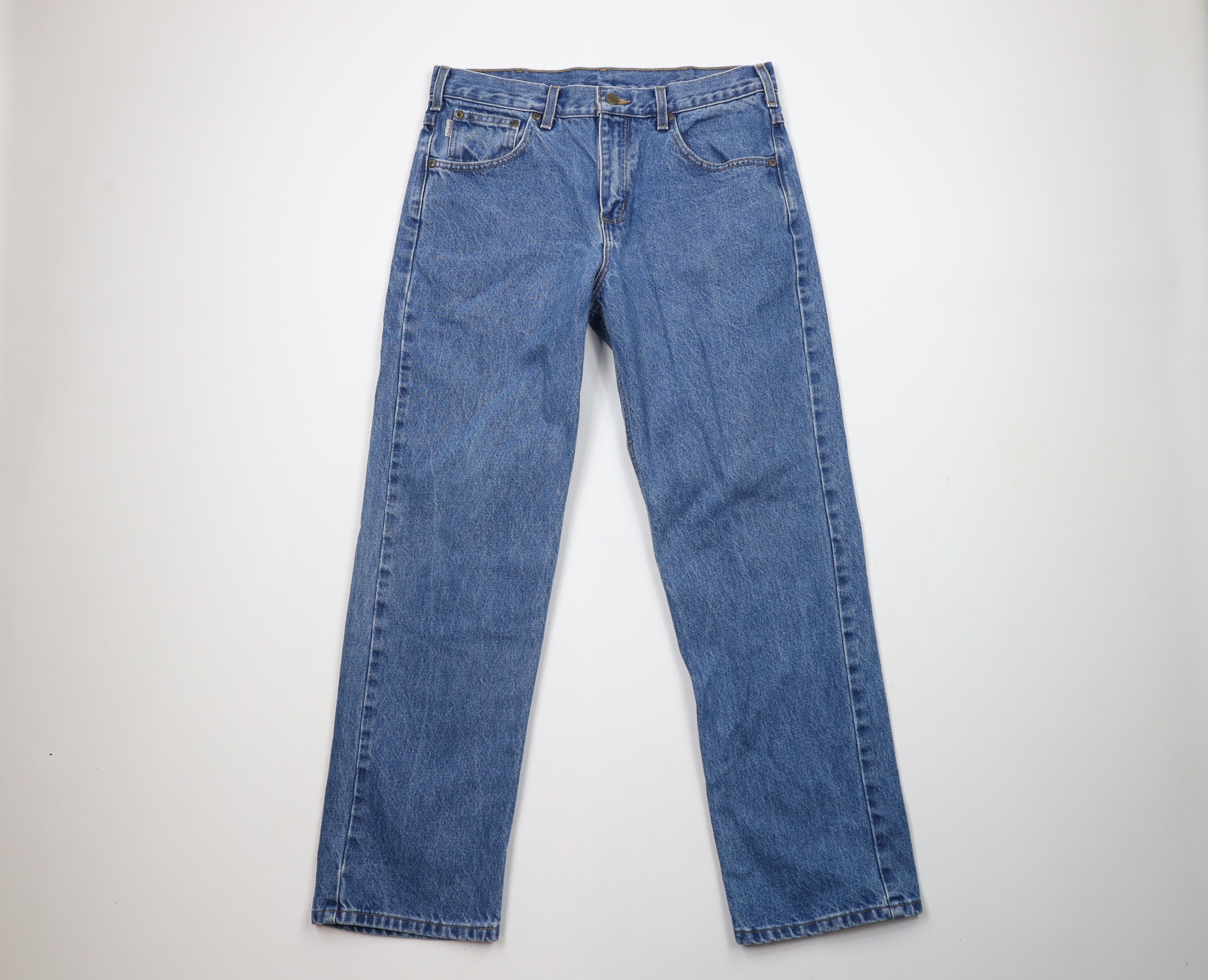Carhartt × Vintage Vintage Carhartt Spell Out Traditional Fit Denim Jeans Blue Size US 34 / EU 50 - 1 Thumbnail