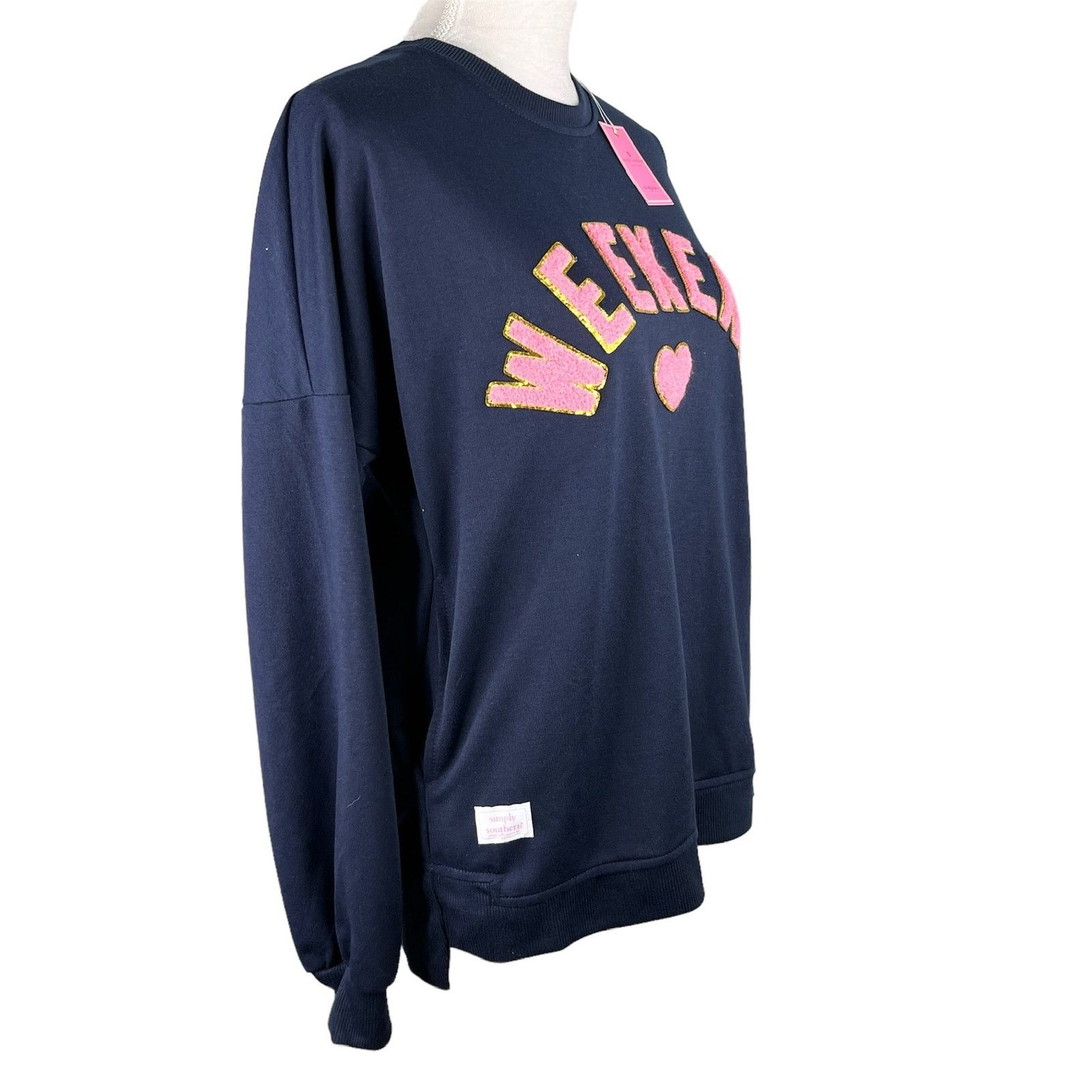 Other Simply Southern Weekend Sparkle Pullover Pockets Navy S New Size S / US 4 / IT 40 - 12 Thumbnail