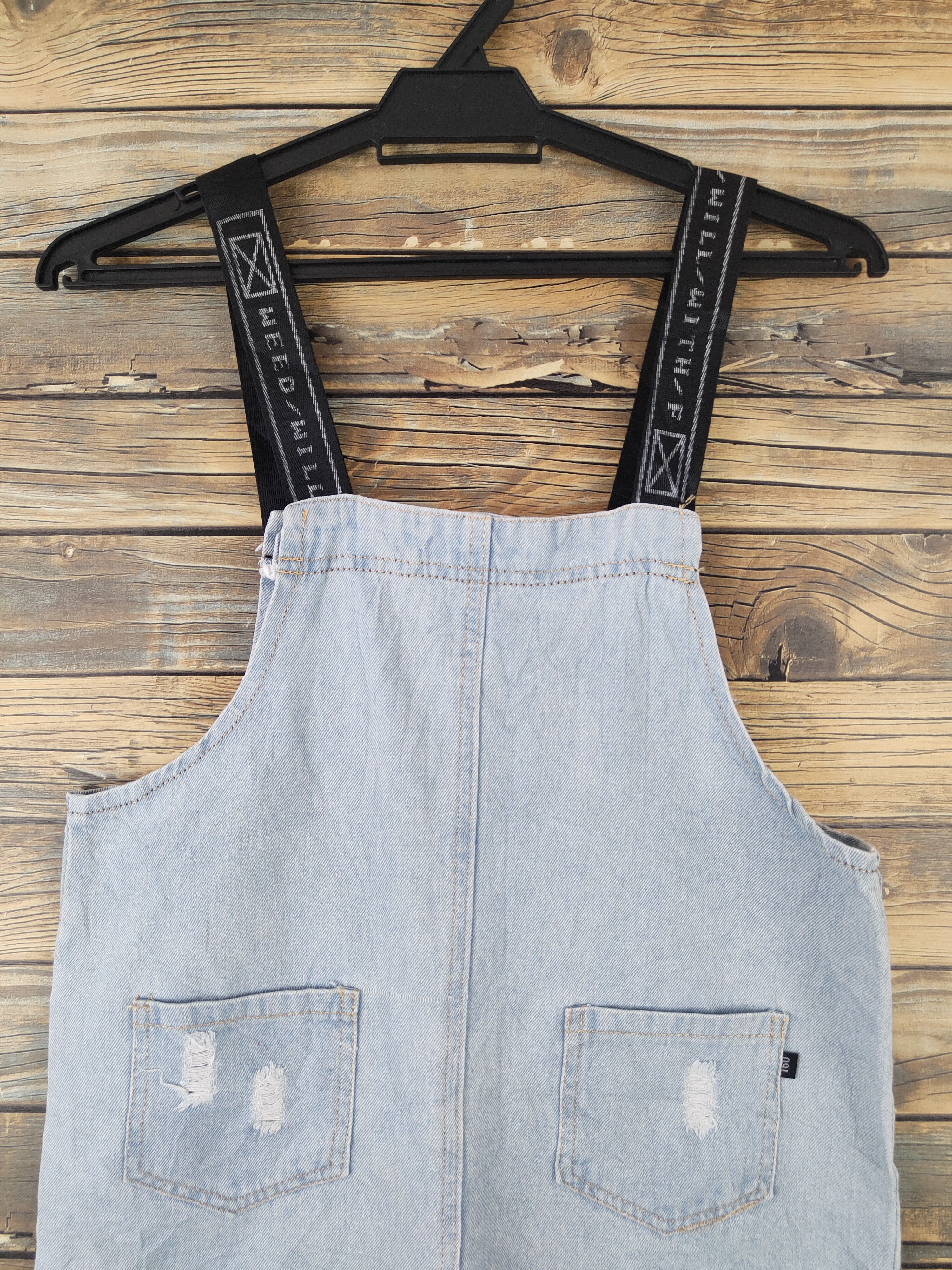 Japanese Brand × Vintage Vintage Japanese Brand Light Blue Denim Shortall Jumpsuits Size 34" / US 12 / IT 48 - 9 Thumbnail