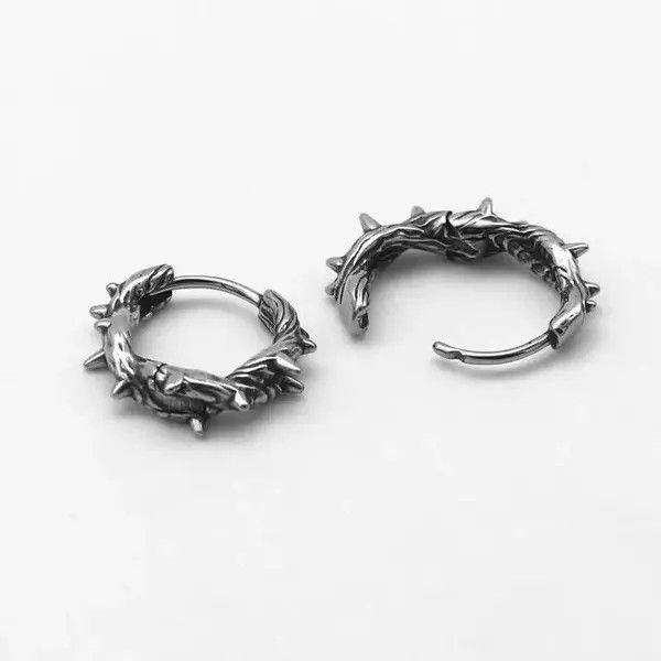 Jewelry Mayuzumi x Kumi Retro Punk Black Thorn Hoop Earrings Size ONE SIZE - 3 Thumbnail