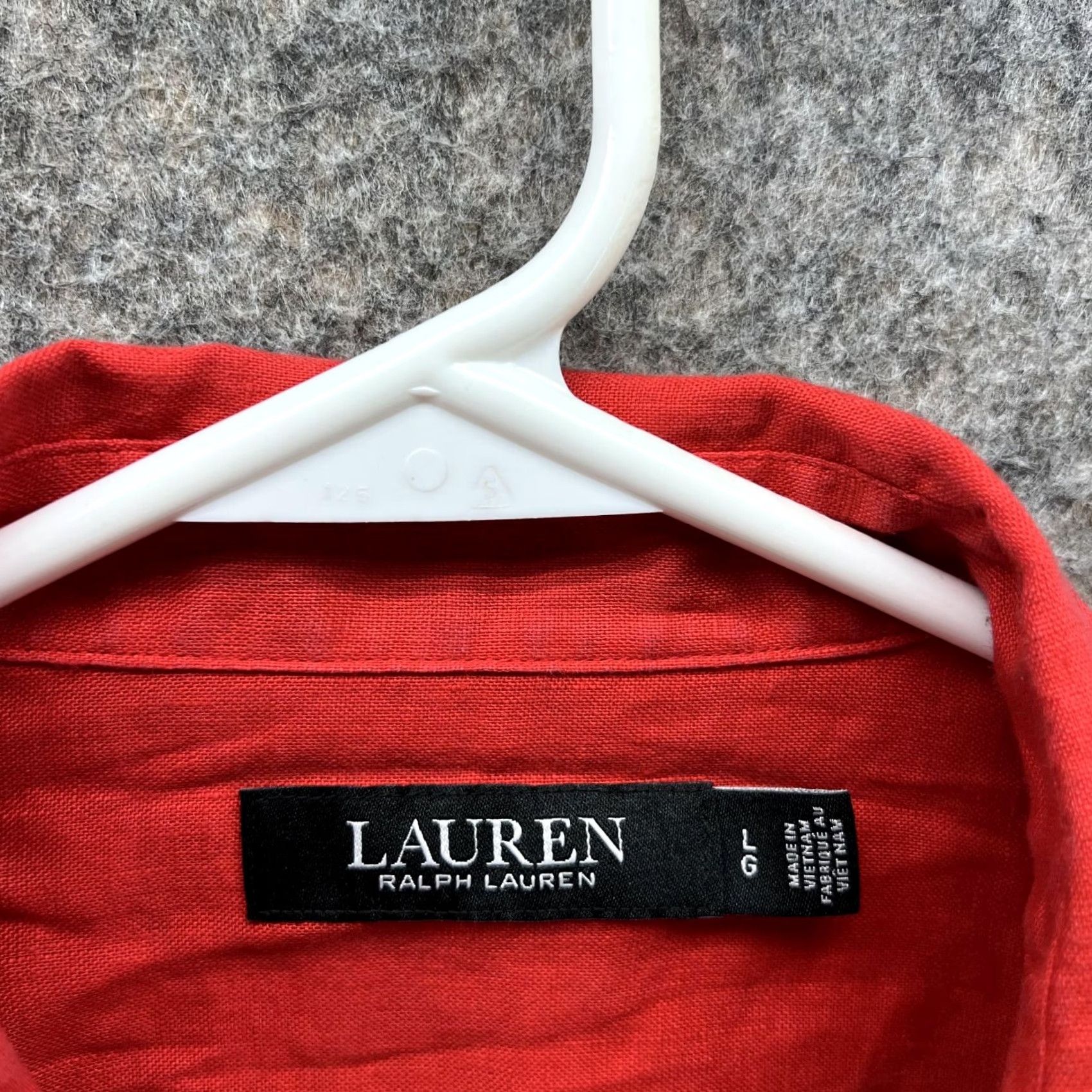 Ralph Lauren Lauren Ralph Lauren Shirt Women Large Linen Red Casual Button Down Black Label Size L / US 10 / IT 46 - 5 Thumbnail