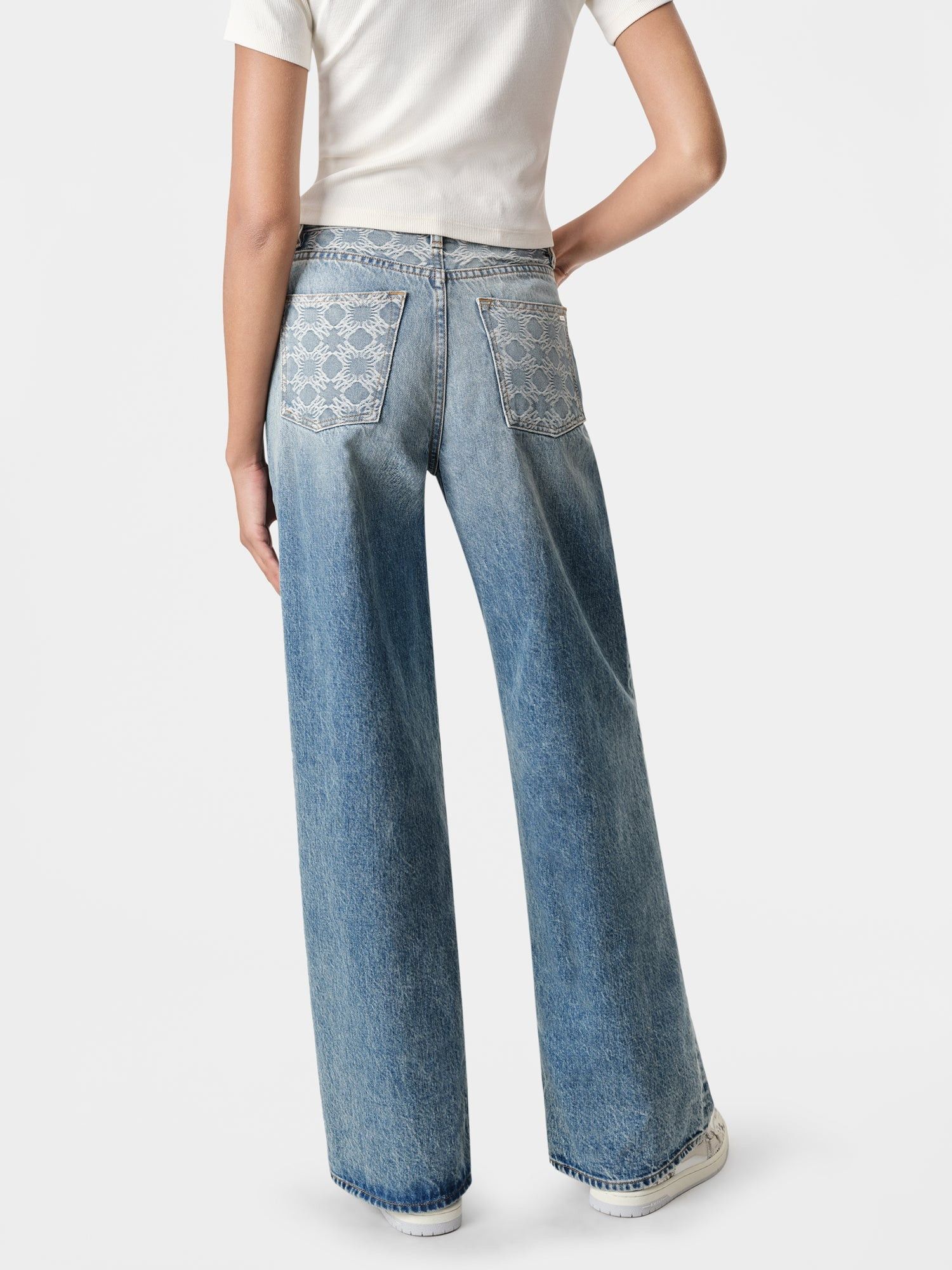Amiri o1orln1025 MA Quad Wide Leg Jeans in Blue Size 28" / US 6 / IT 42 - 2 Thumbnail