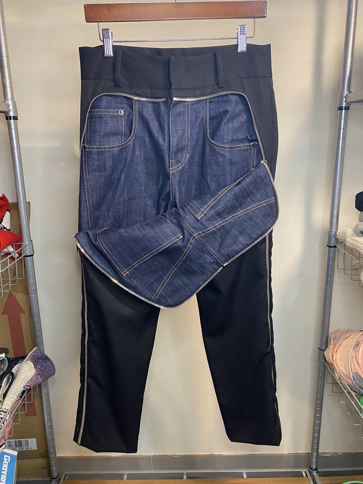 Juun.J Slacks / denim hybrid zippered pant Size US 29 - 4 Thumbnail