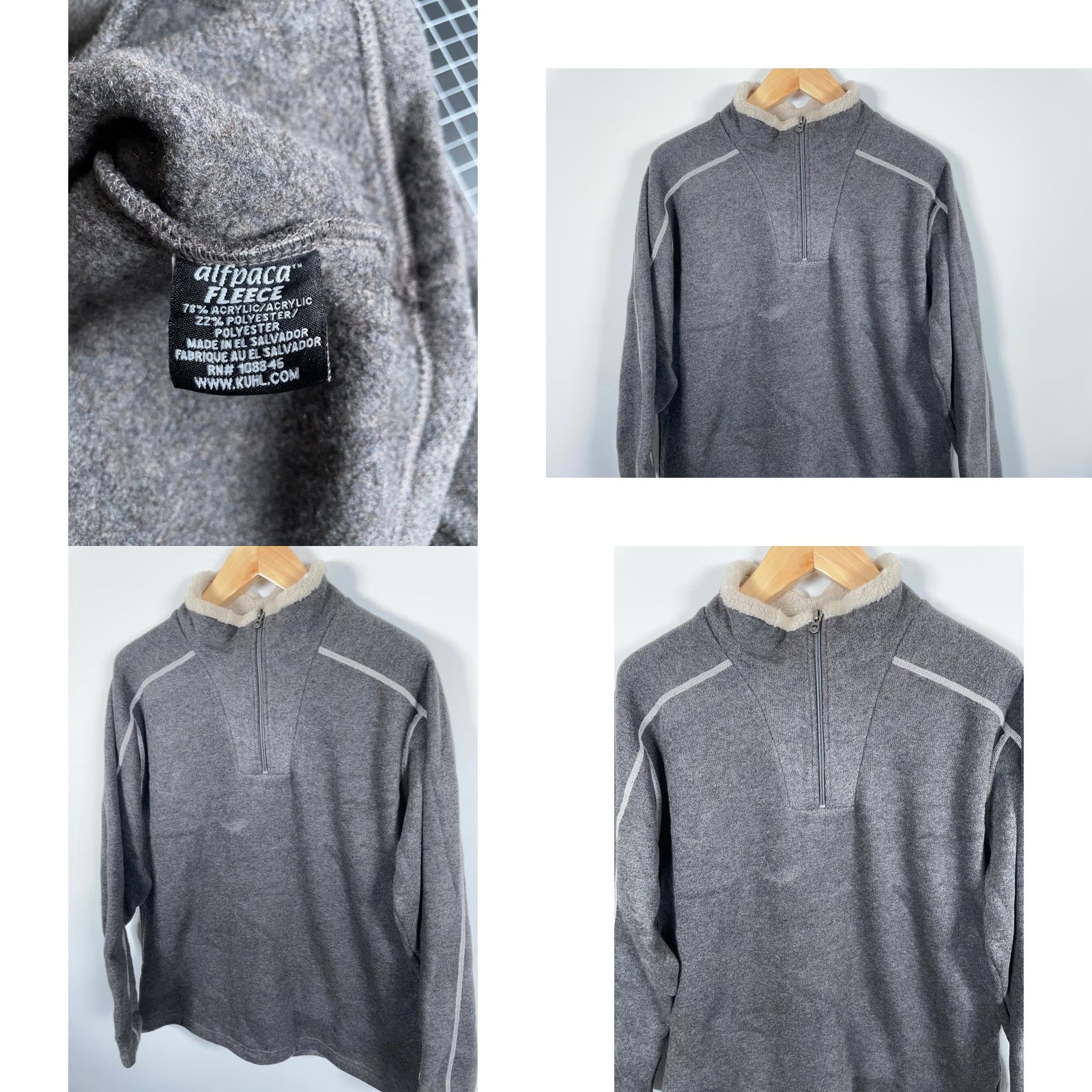 Vintage Kuhl Alfpaca Fleece Pullover Sweater Men XL Dark Gray 1/4 Zip Sherpa Collar 90s Retro Nature Casual Knit Style Pullover Mens Sweater Size US XL / EU 56 / 4 - 8 Thumbnail