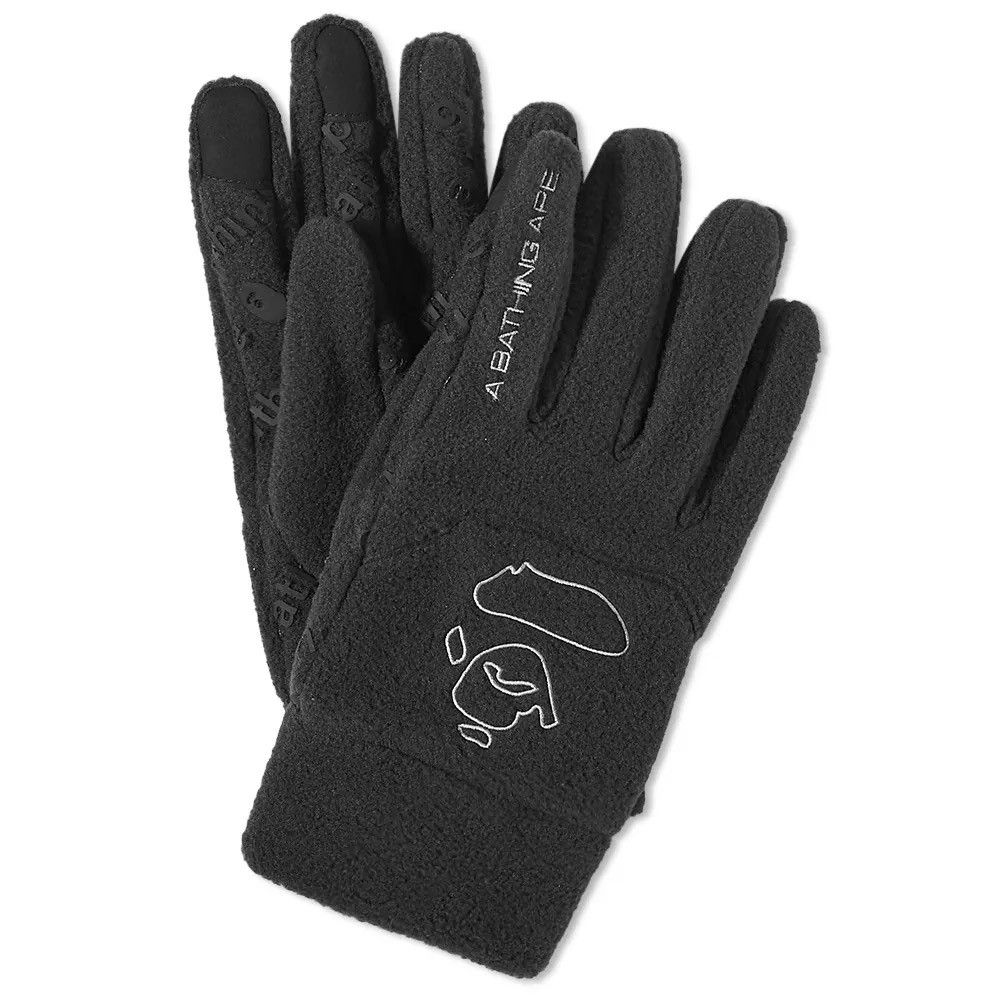 image of Bape Ape Face Gloves in Black, Men's