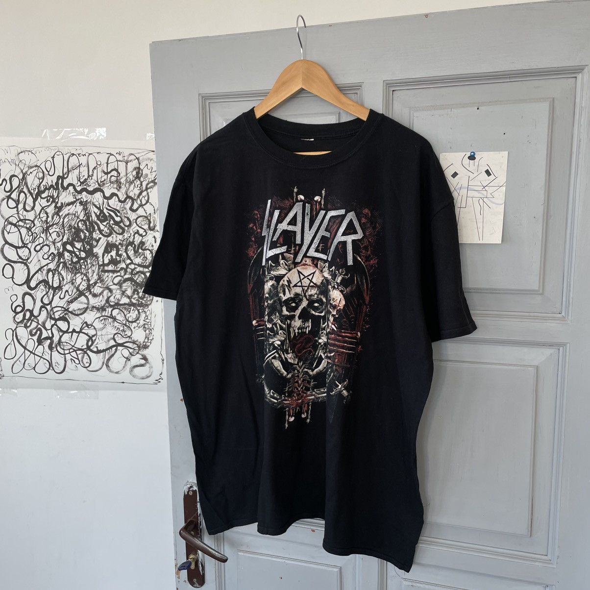 Slayer Vintage Slayer World tour 2018 Black Shirt Size US XL / EU 56 / 4 - 3 Thumbnail
