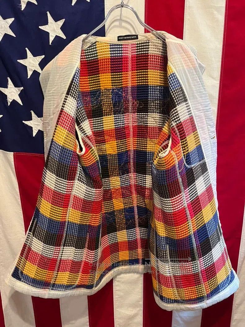 Issey Miyake Issey Miyake Plaid Pattern Sheer Jacket Size L / US 10 / IT 46 - 4 Thumbnail
