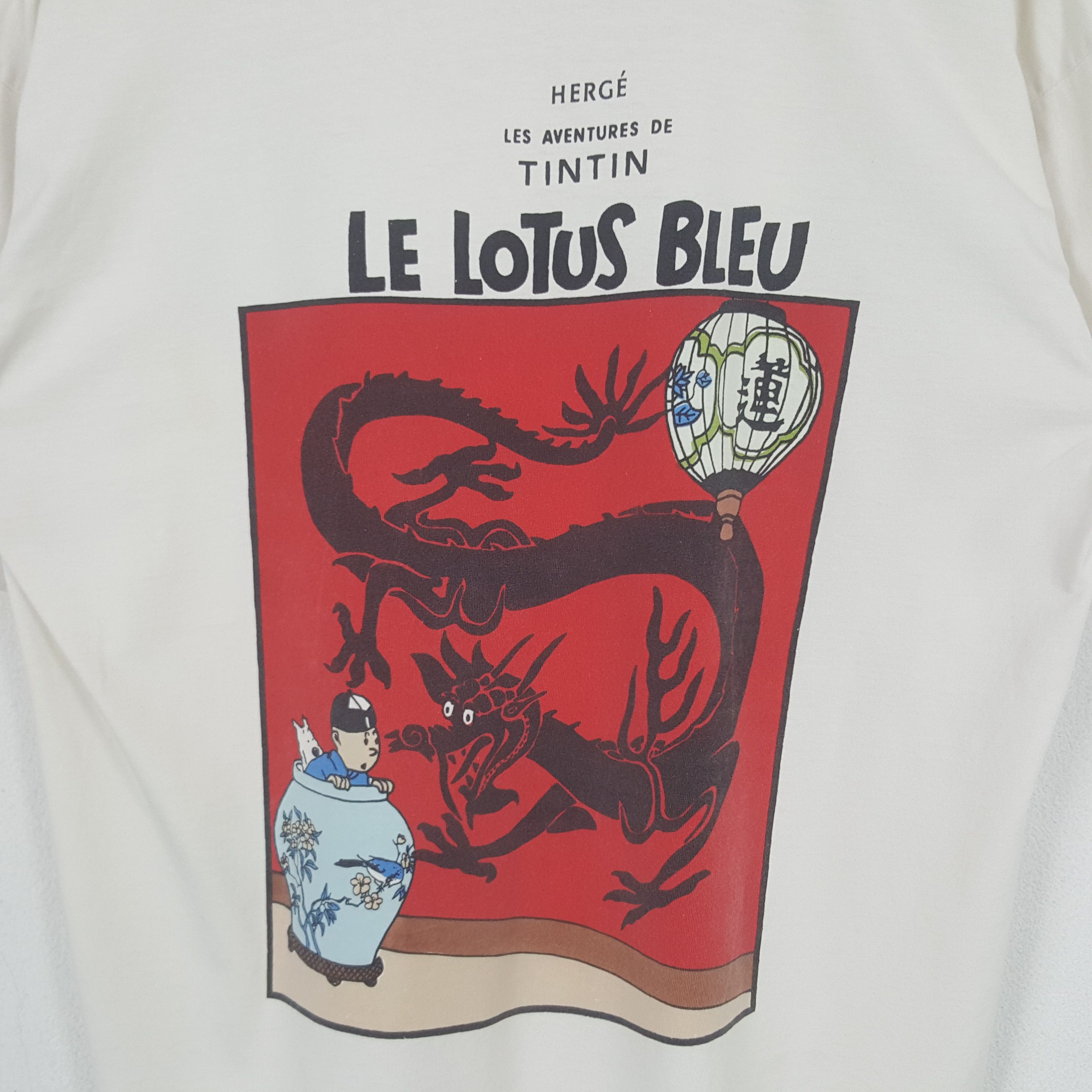 Other Vintage Tintin Le Lotus Bleu Cartoon Movie Tshirt RR21 Size US L / EU 52-54 / 3 - 2 Thumbnail