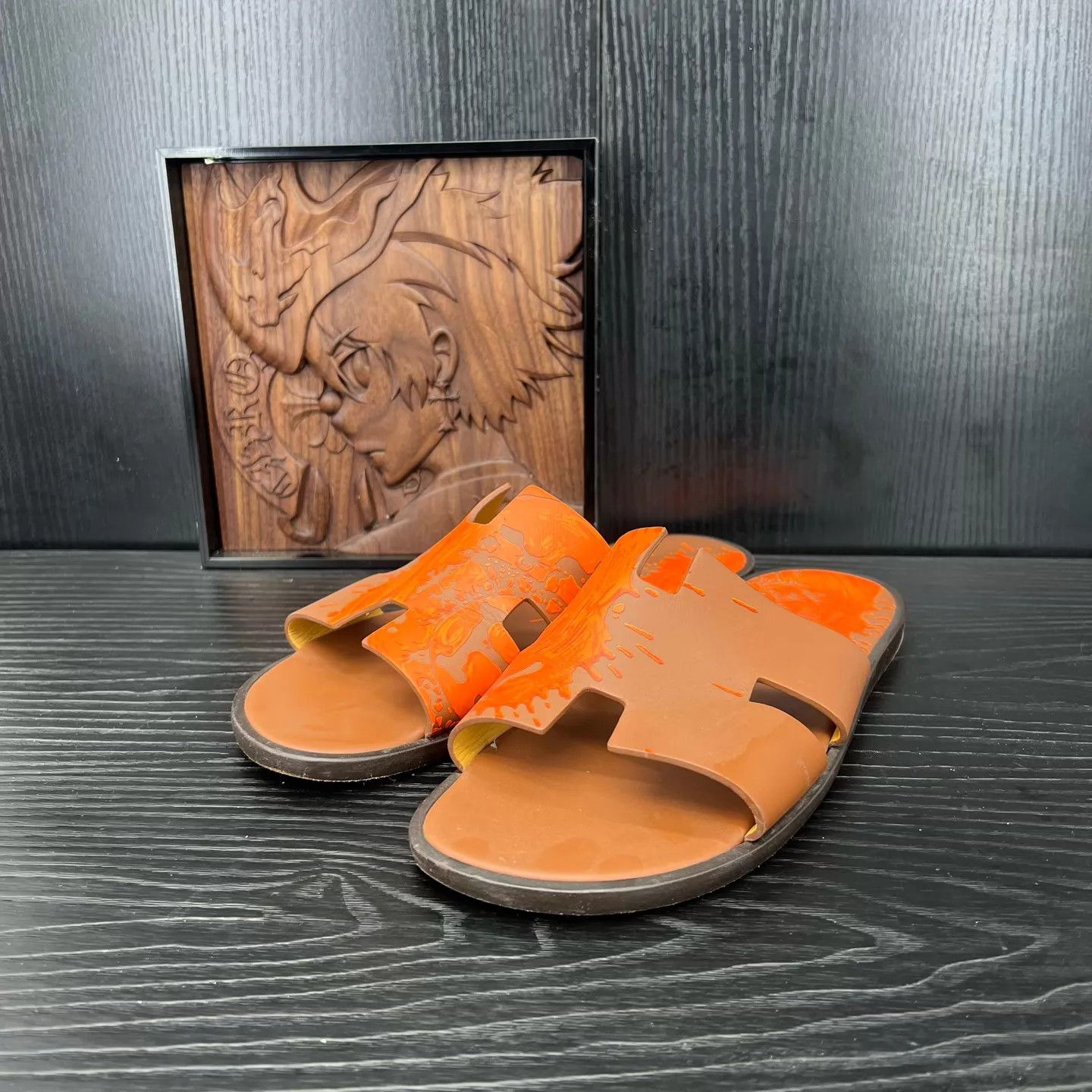 Hermes Hermes H Orange Slippers 44 Like New Size US 11 / EU 44 - 1 Thumbnail