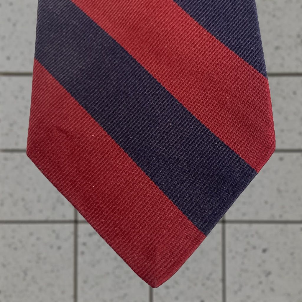 Robert Talbott VINTAGE Robert Talbott Nordstrom Silk Tie Repp Tie Woven Silk Red Blue 90s 3.5x58 Mens Neckwear Size ONE SIZE - 1 Thumbnail