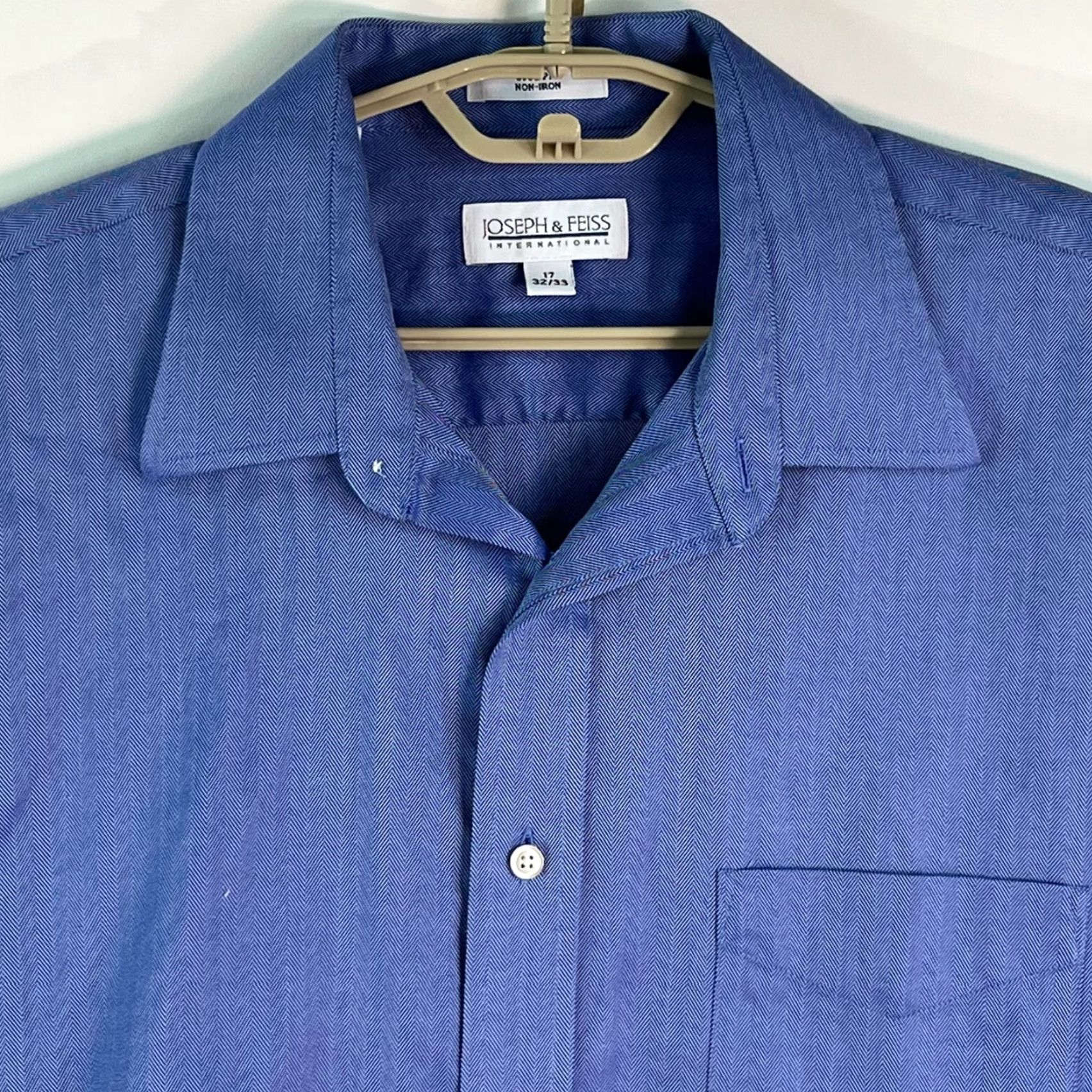 Joseph Joseph And Feiss Button Up Shirt Mens Long Sleeve Blue 17 32 Regular Size 17 Size US XL / EU 56 / 4 - 2 Thumbnail