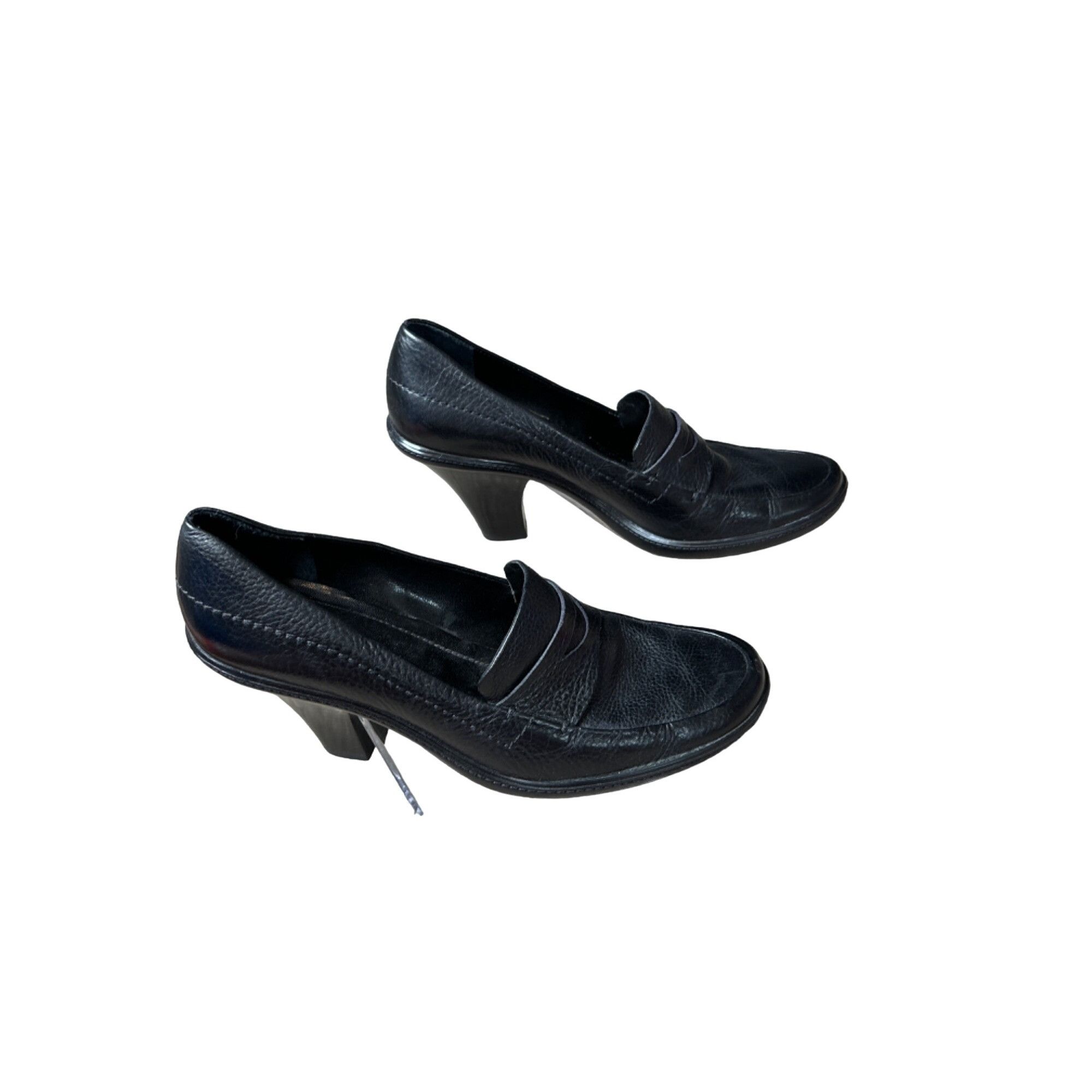 Franco Sarto FRANCO SARTO WOMEN'S BLACK PEBBLED LEATHER CHUNKY PENNY LOAF Size US 9.5 / IT 39.5 - 4 Thumbnail