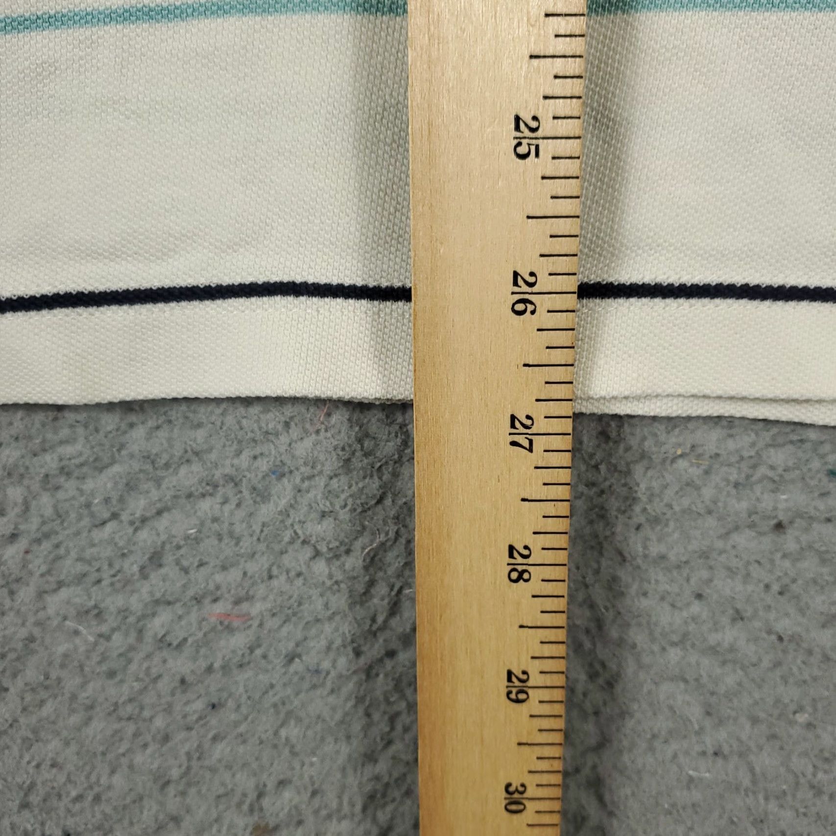Nautica Nautica Polo Shirt Mens Large Ivory/White Striped Short Sleeve Casual Button-Front Polo Shirt, Regular Fit, Navy/White? Size US L / EU 52-54 / 3 - 6 Thumbnail