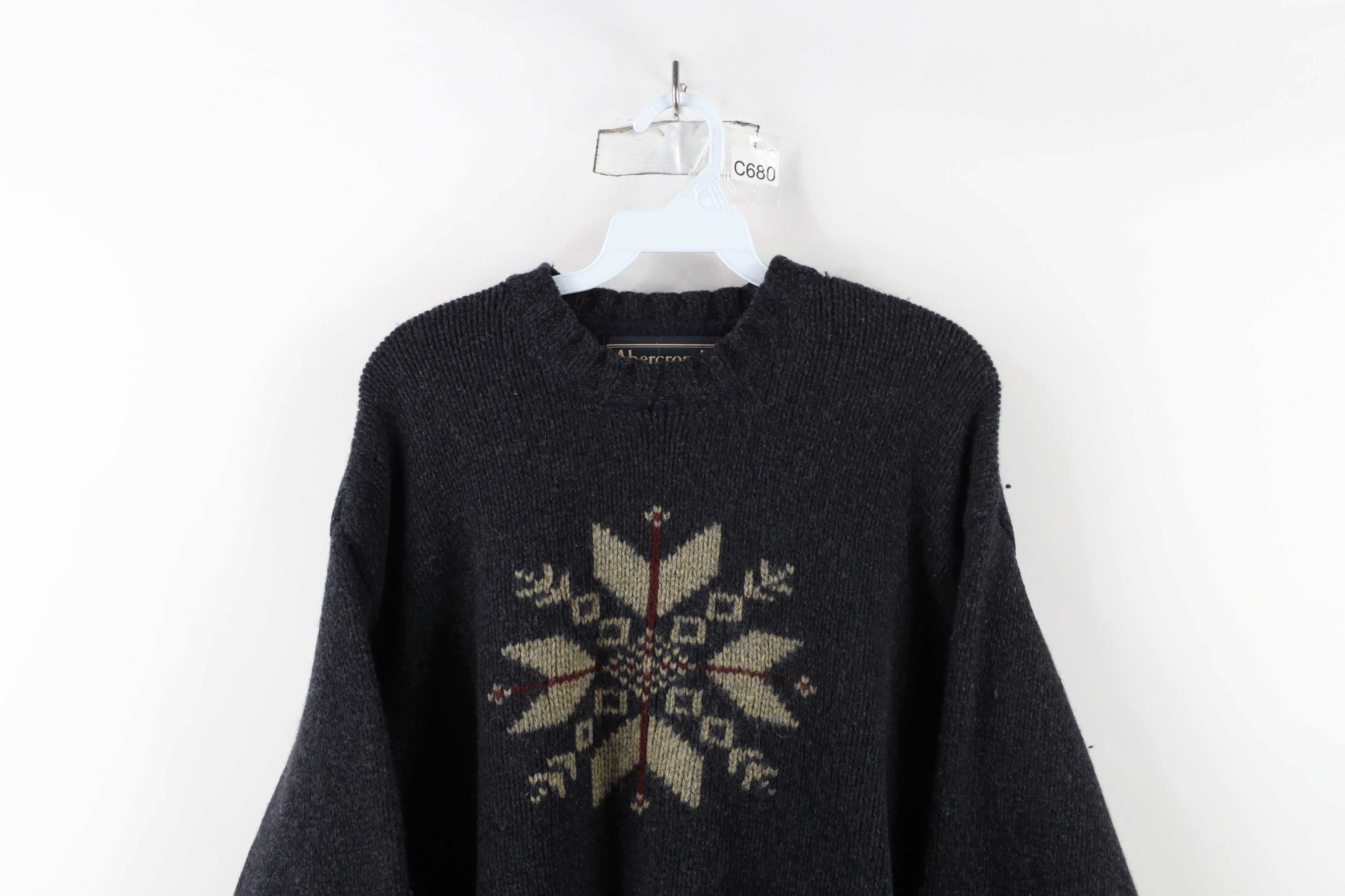 Abercrombie & Fitch × Vintage Vintage 90s Abercrombie & Fitch Lambswool Snowflake Sweater Size US XL / EU 56 / 4 - 2 Thumbnail