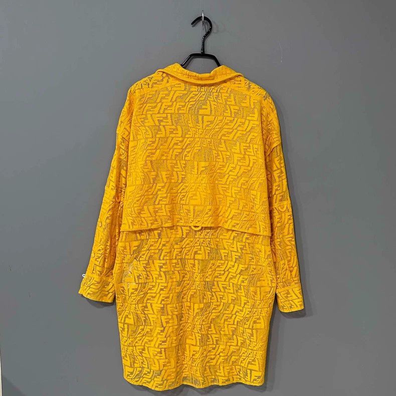 Fendi Fendi Yellow Printed Long Sleeve Cardigan Dress Size M / US 6-8 / IT 42-44 - 3 Thumbnail