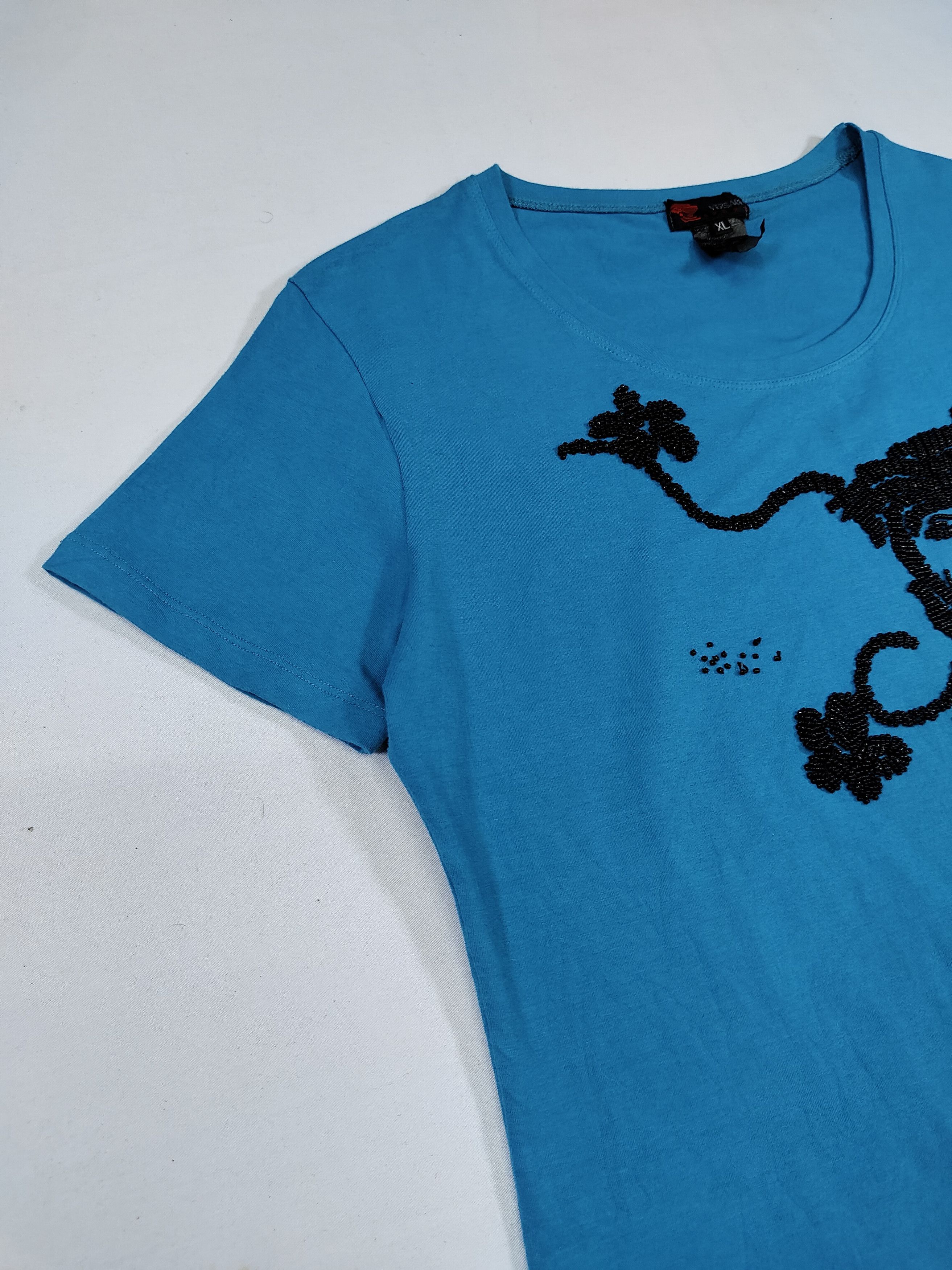 Versace 00s Versace Sport- Beaded Medusa Graphic Fitted Tshirt Size XL / US 12-14 / IT 48-50 - 4 Thumbnail