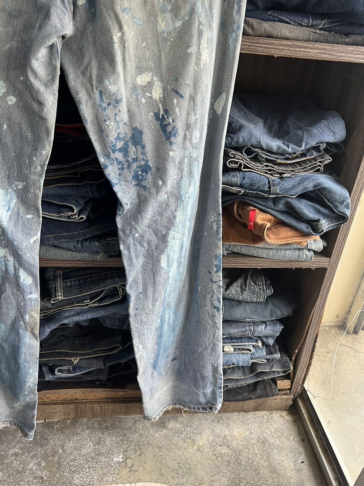 If Six Was Nine 🔥Rare Vintage Edwin Paint Splash Distressed Denim Size US 32 / EU 48 - 15 Thumbnail