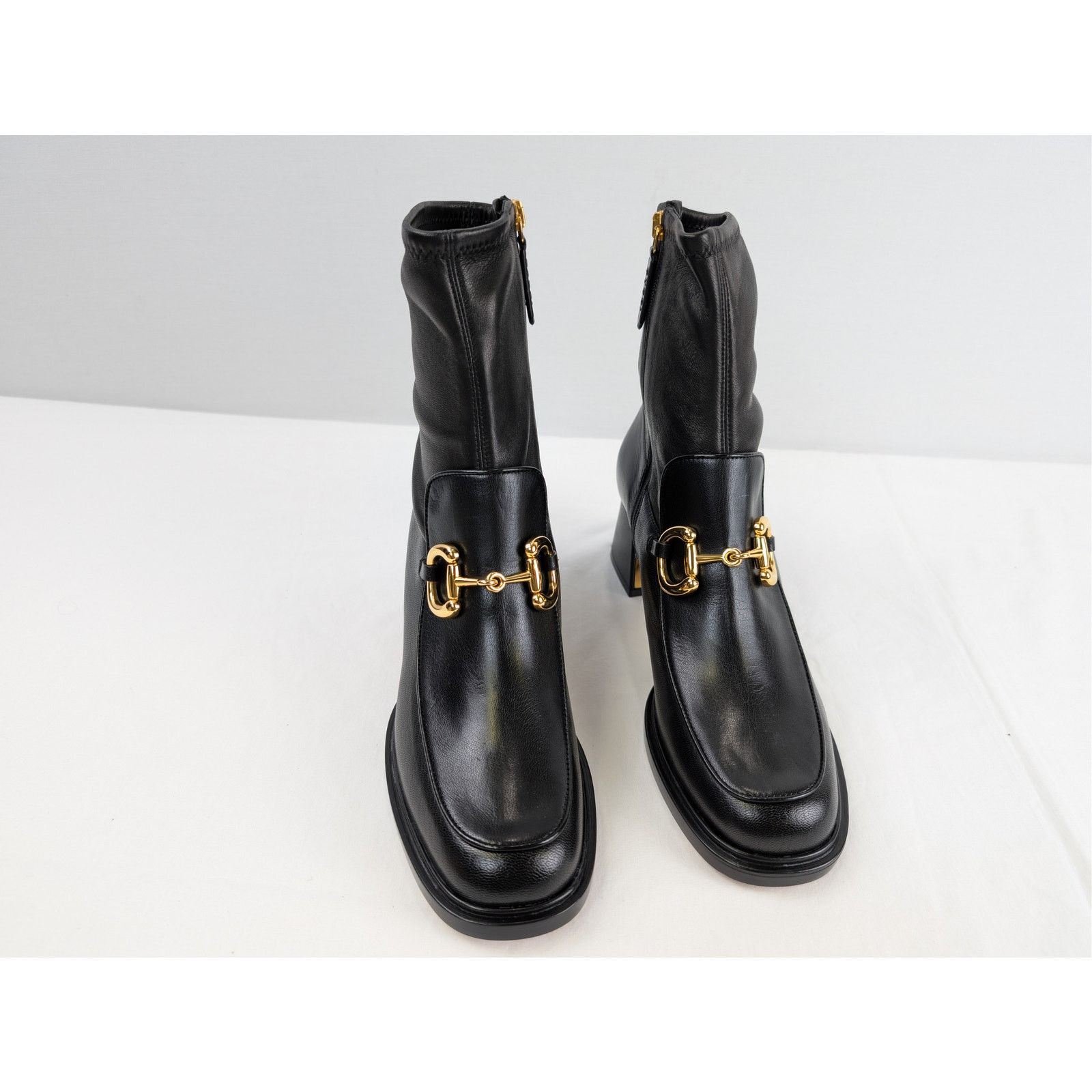 Gucci o1rshd1 Horsebit Leather ankle boot in Black-Gold Toned Size US 10 / IT 40 - 6 Thumbnail