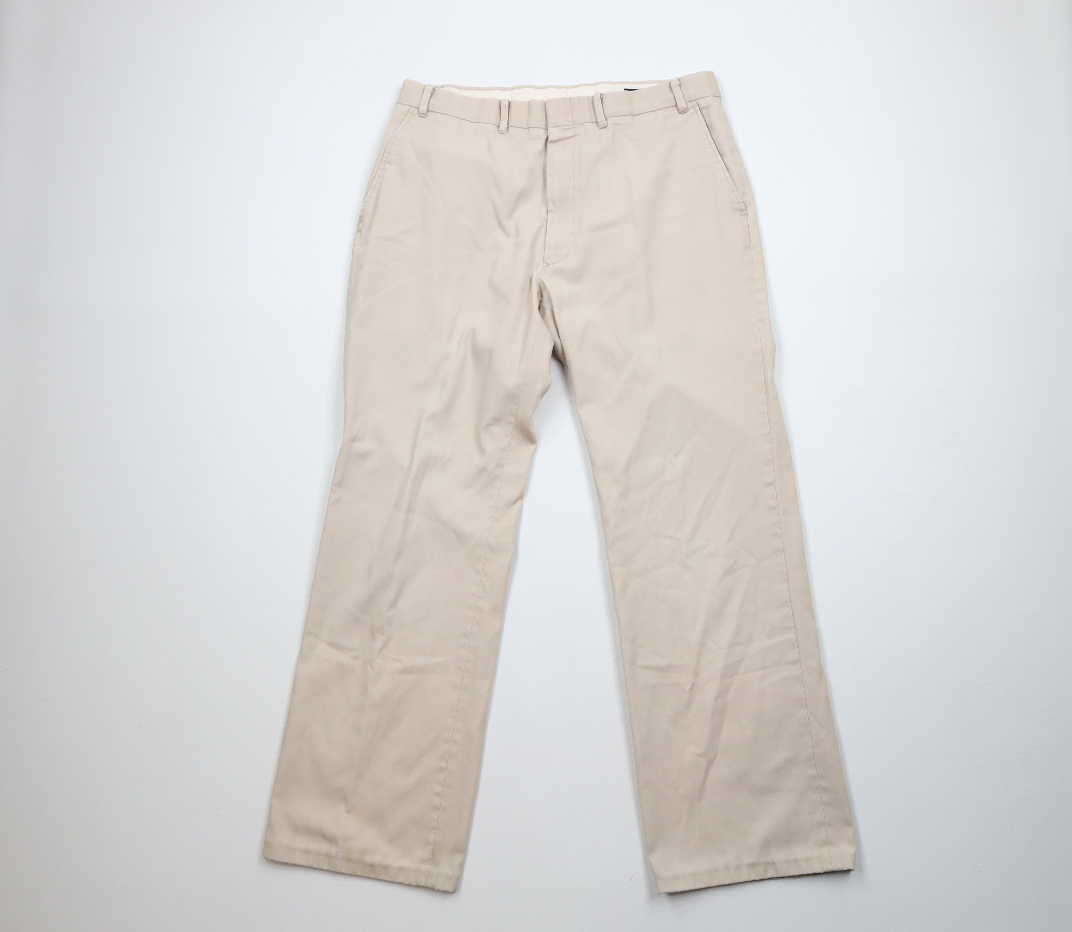 Vintage × Wrangler Vintage 70s Wrangler Wide Leg Chino Pants Slacks Beige USA Size US 34 / EU 50 - 1 Thumbnail
