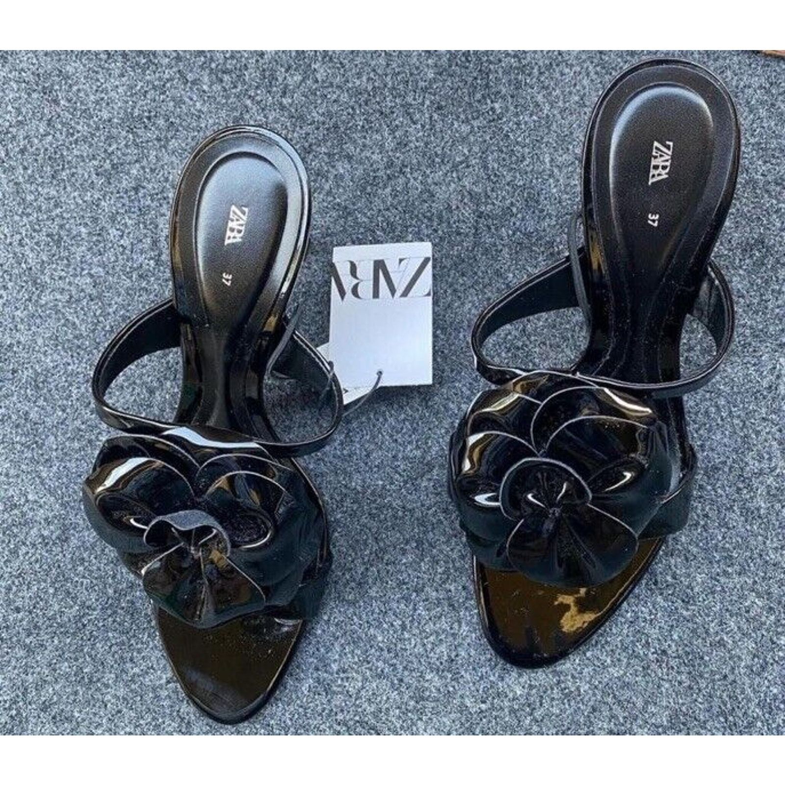 Zara ZARA Rosette Heels Strappy Sandals Feminine Statement Shoes Size US 7.5 / IT 37.5 - 11 Thumbnail