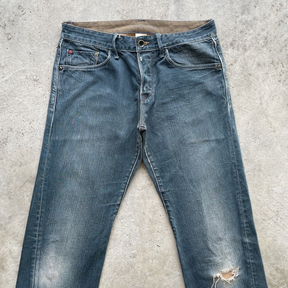 Banana Republic × Jean W32💥 Vintage Banana Republic Distressed Jeans Faded Pants Size US 32 / EU 48 - 3 Thumbnail
