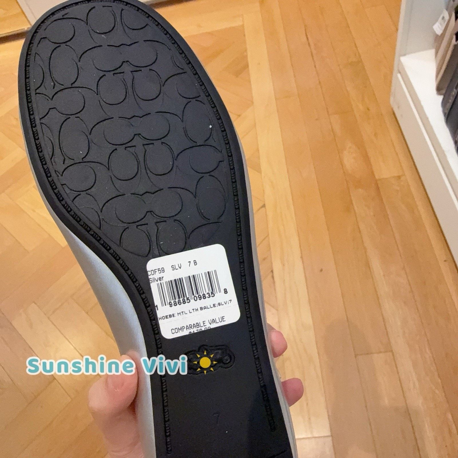 Coach NWT Coach Women's Phoebe Ballet Flat CDF59 Silver us 7 Size US 7 / IT 37 - 5 Thumbnail