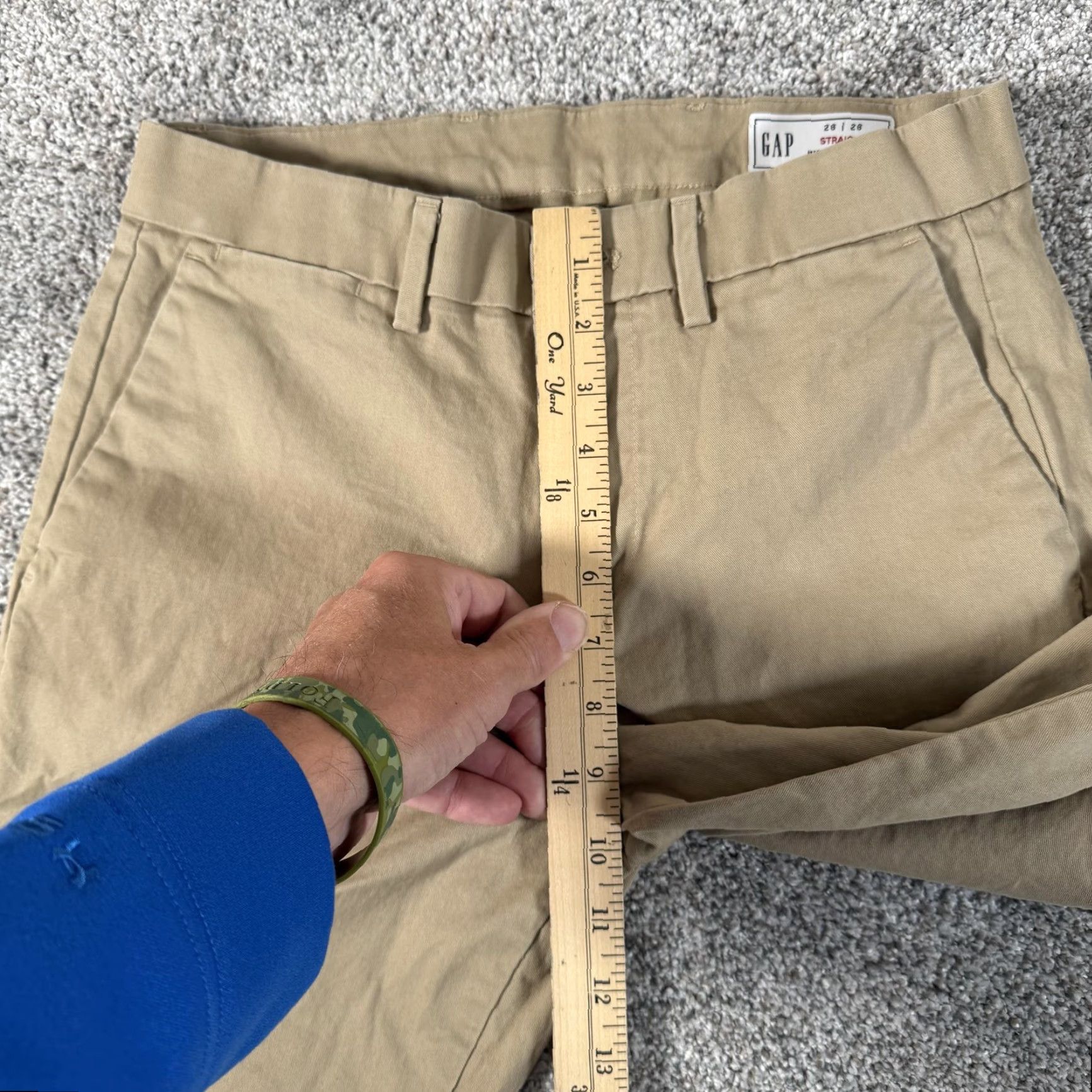 Gap Gap Pants Khaki 28x27.5 Straight Performance Chino Flat Front Regular Mens 28 Inseam 28in Cotton Spandex Stretch Flat Front Pockets Beige Beige Size US 28 / EU 44 - 5 Thumbnail