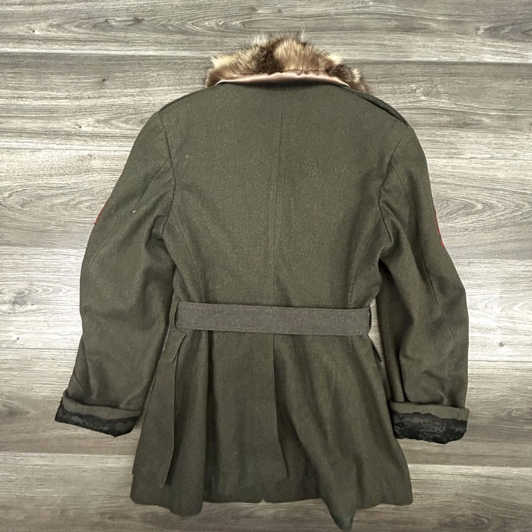 Alpha Industries VINTAGE US Marines Wool Coat Mens Small Military Overcoat Fur Shawl Collar Belted Pockets Regular Fit Size US XXS / EU 40 - 2 Thumbnail