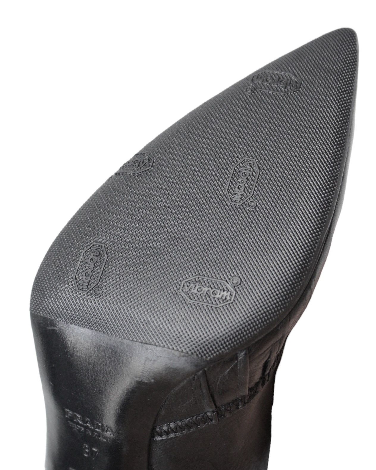 Prada 2000S PRADA BLACK PLEATED LEATHER POINTED ANKLE BOOTS Size US 7 / IT 37 - 10 Thumbnail