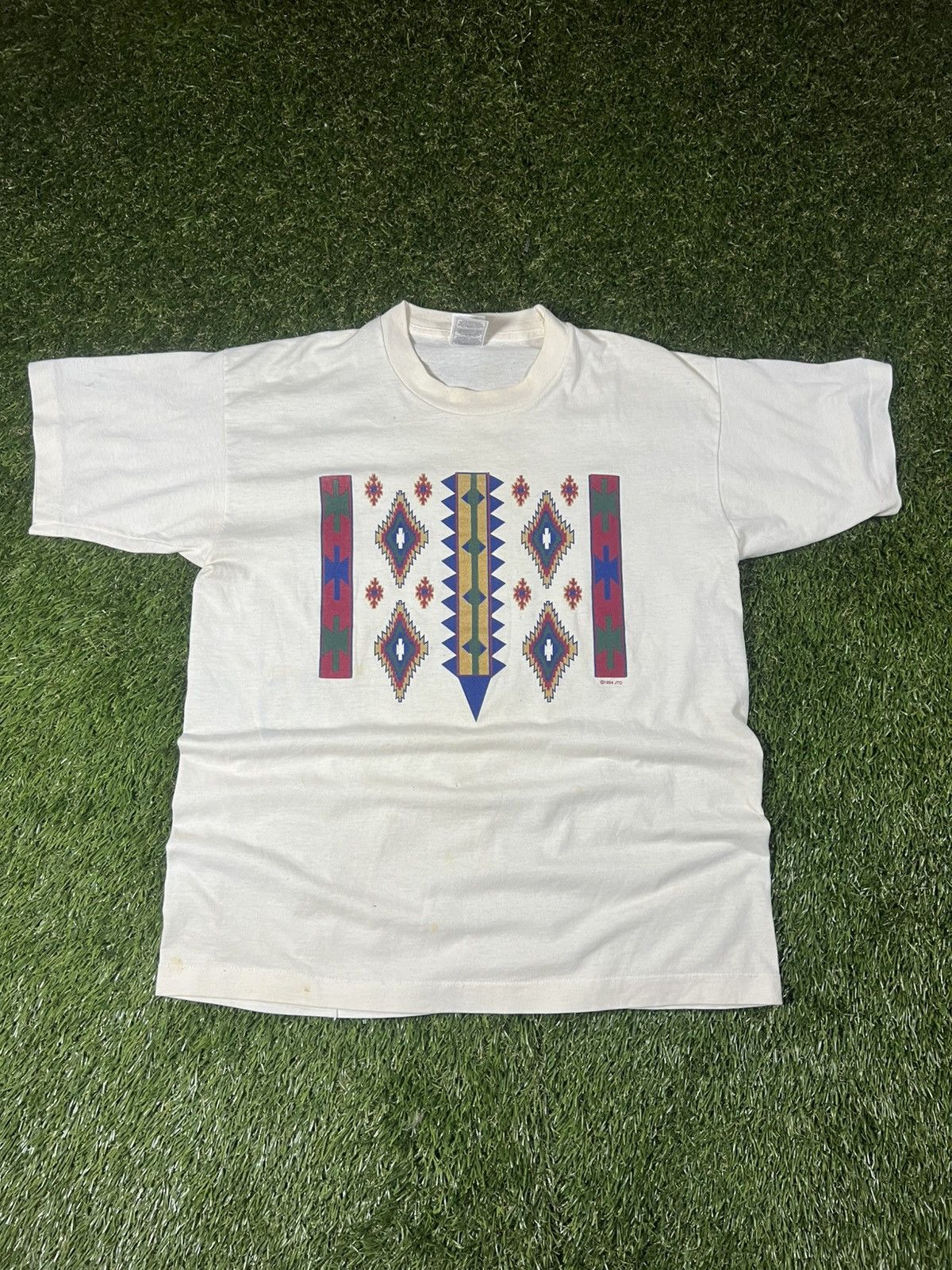 Vintage Vintage 90s Single Stitched Aztec Art Design Western Tee Size US L / EU 52-54 / 3 - 1 Thumbnail