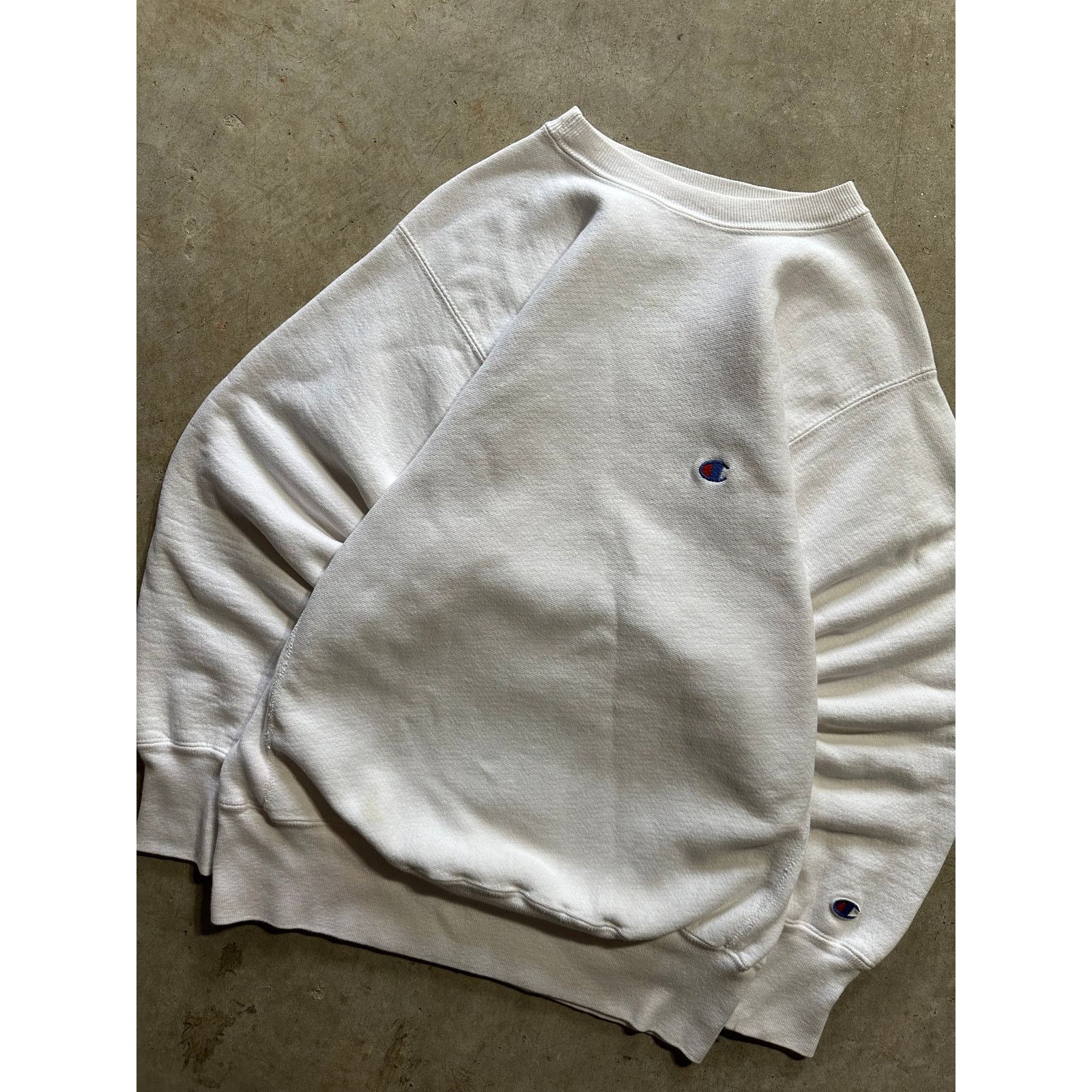 Champion × Vintage Vintage Champion Reverse Weave White Heavyweight Sweatshirt Size US M / EU 48-50 / 2 - 2 Thumbnail