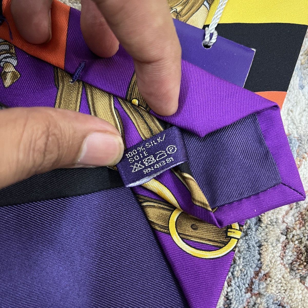 Ralph Lauren Purple Label Equestrian Scenic Silk Tie Size ONE SIZE - 6 Thumbnail