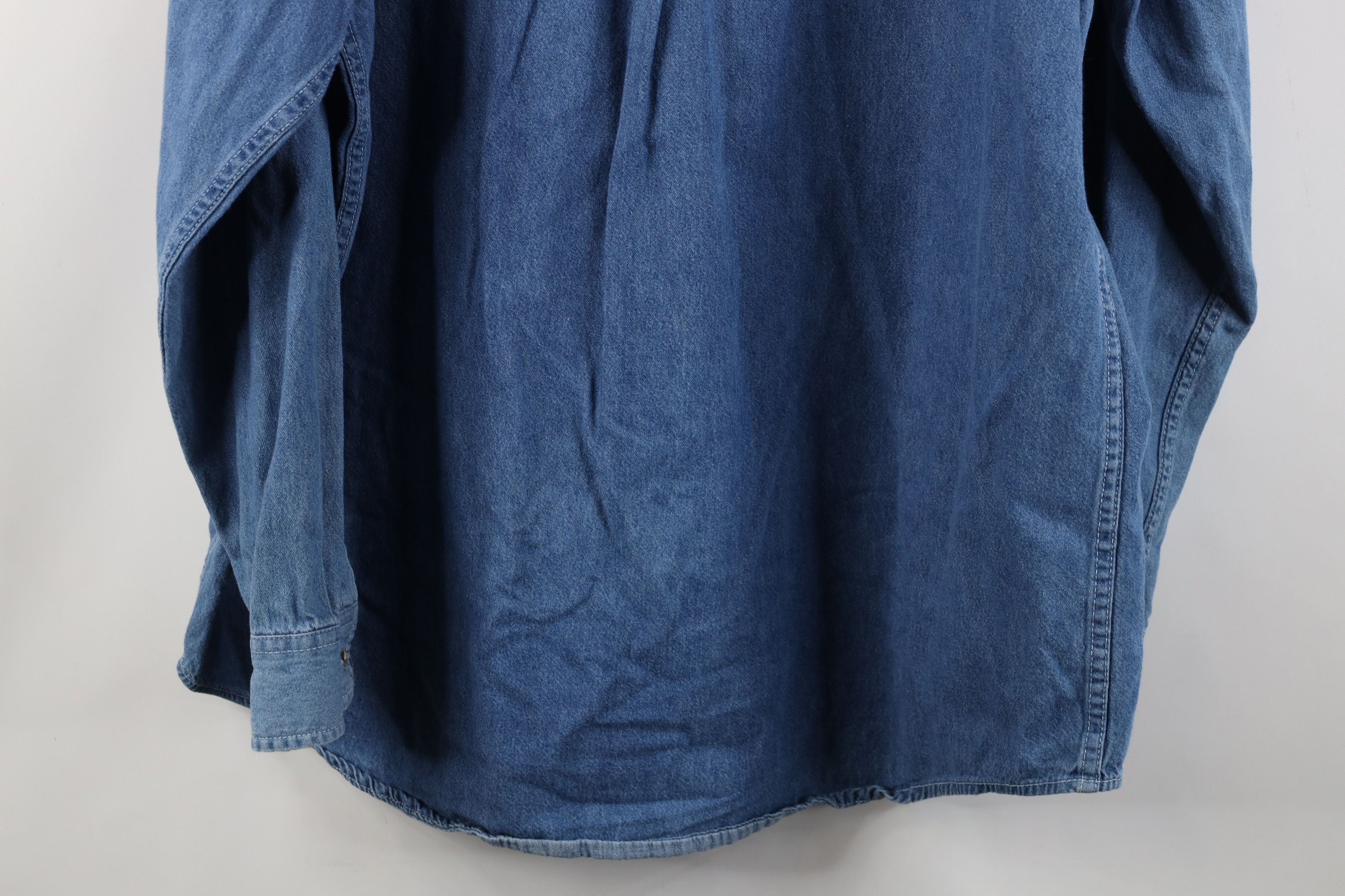 Vintage Vintage 90s Y2K Streetwear Denim Collared Button Down Shirt Size US XL / EU 56 / 4 - 13 Thumbnail