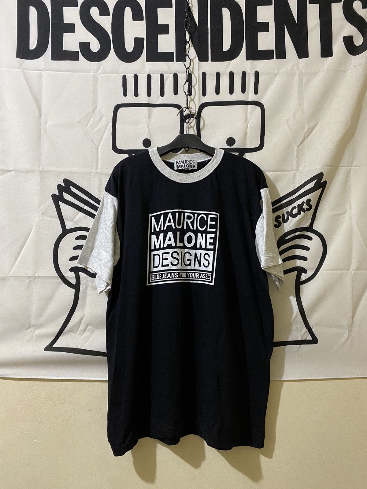 Image of Rap Tees x Vintage 90's Maurice Malone Tshirt in Black Grey, Men's (Size XL)