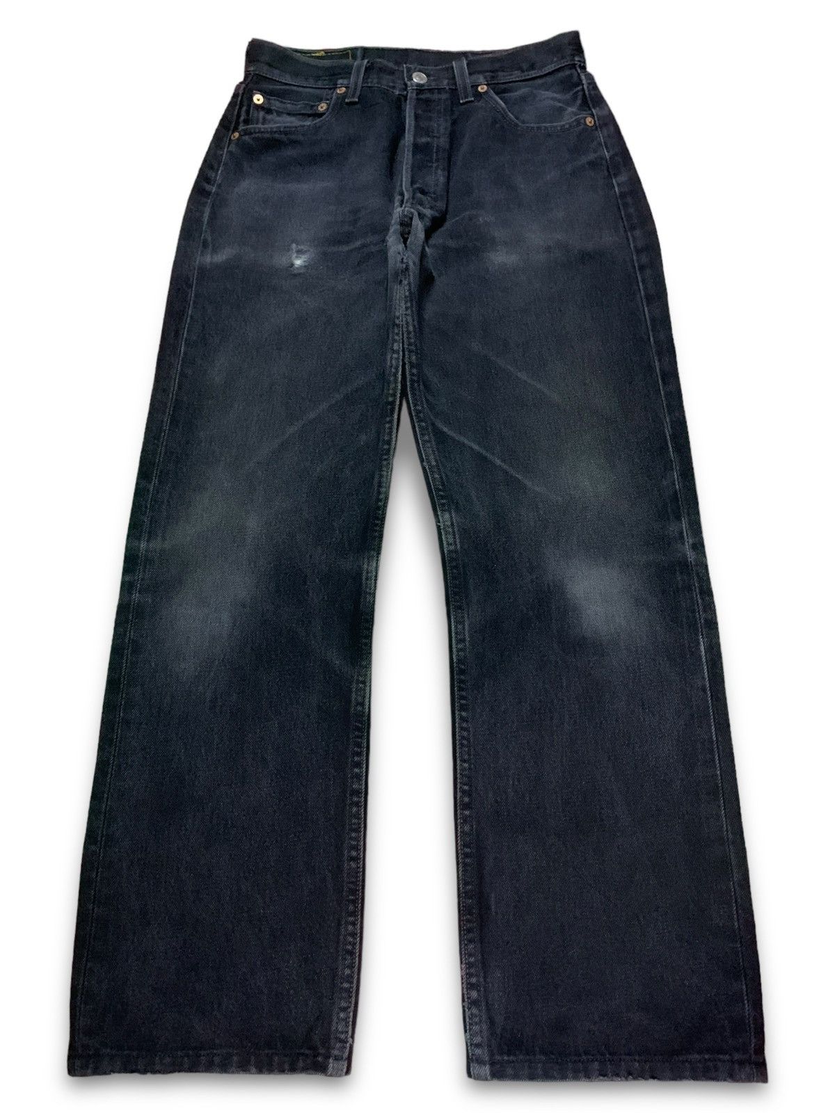 Levi's × Levi's Vintage Clothing Vintage 90s Levis 501 Distressed Black Loose Jeans 29x29 Size US 29 - 1 Thumbnail