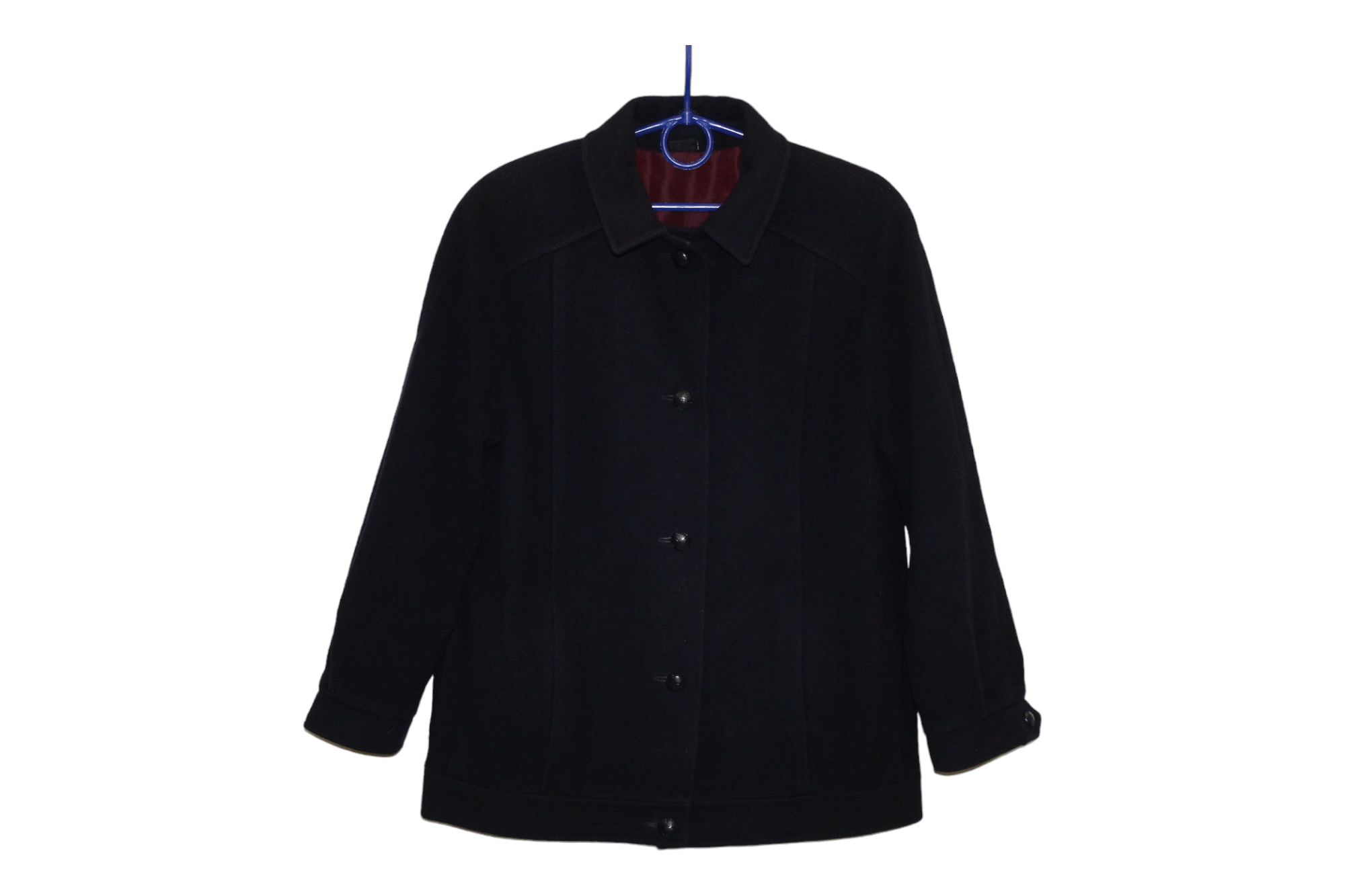 image of Heritage VTG Lampert London Wool & Camel Hair Lined Short Coat in Navy, Women's (Size Large)